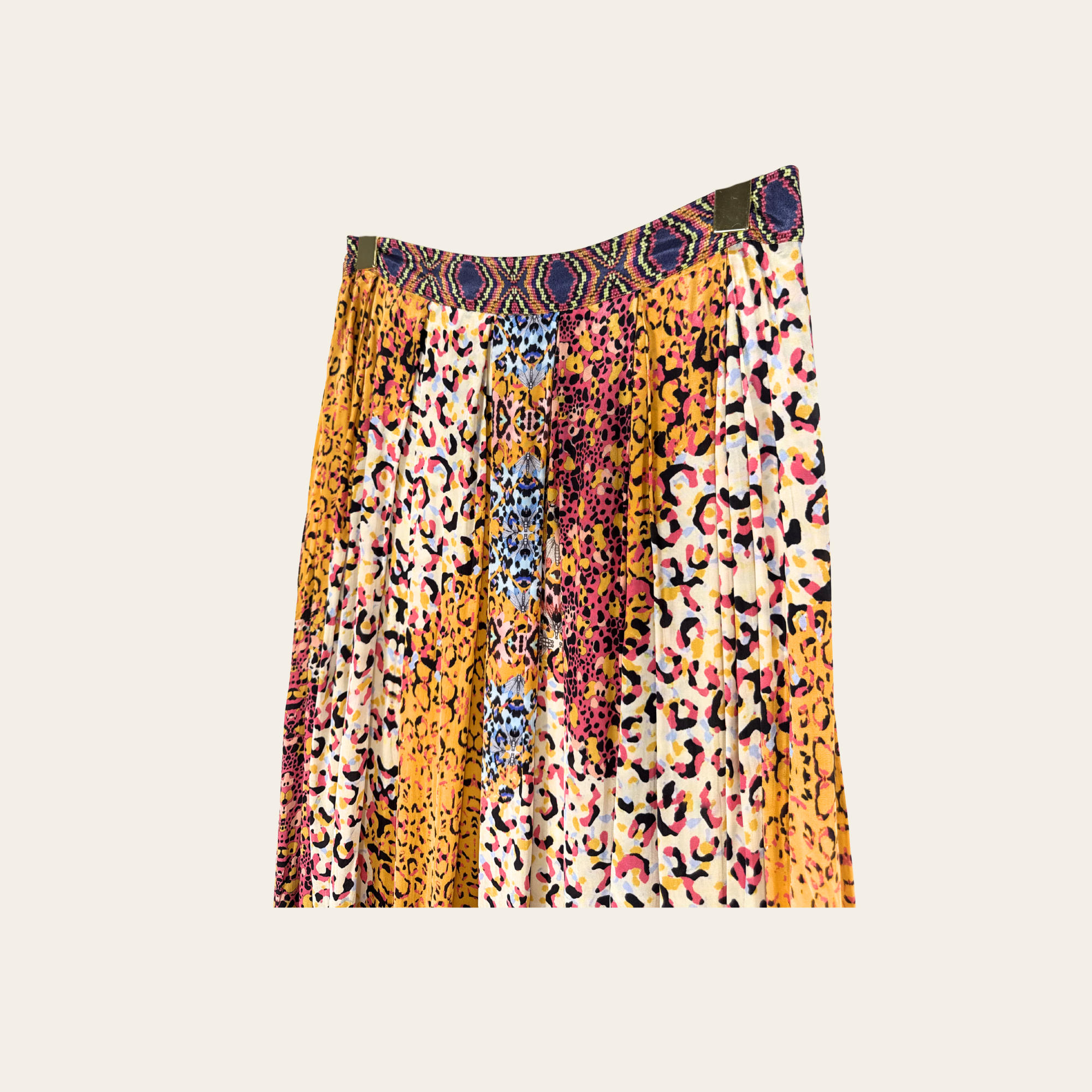 BHANUNI by Jyoti – Jupe midi plissée imprimé patchwork, S
