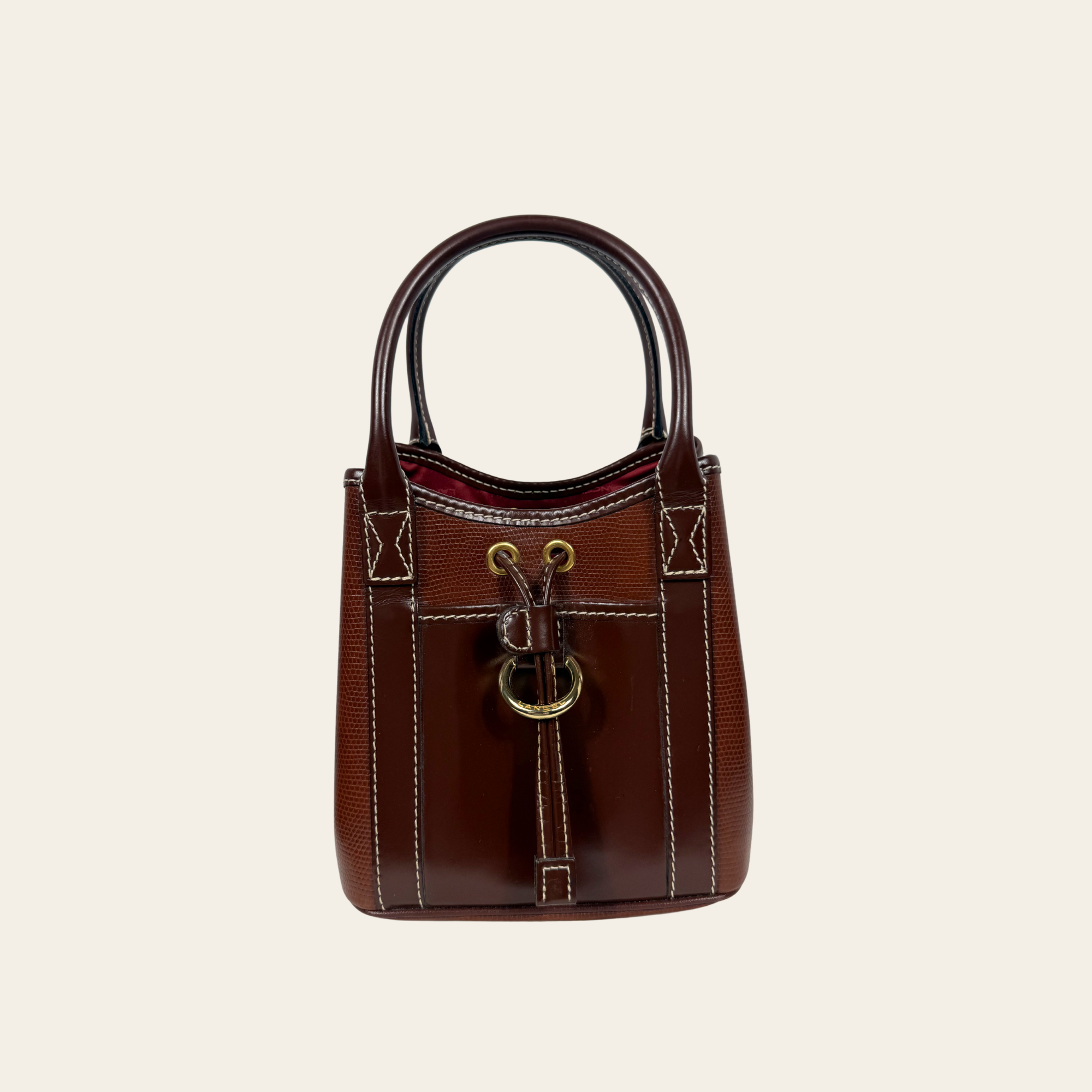Lancel - Elsa Sellier Handbag en Cuir Brun