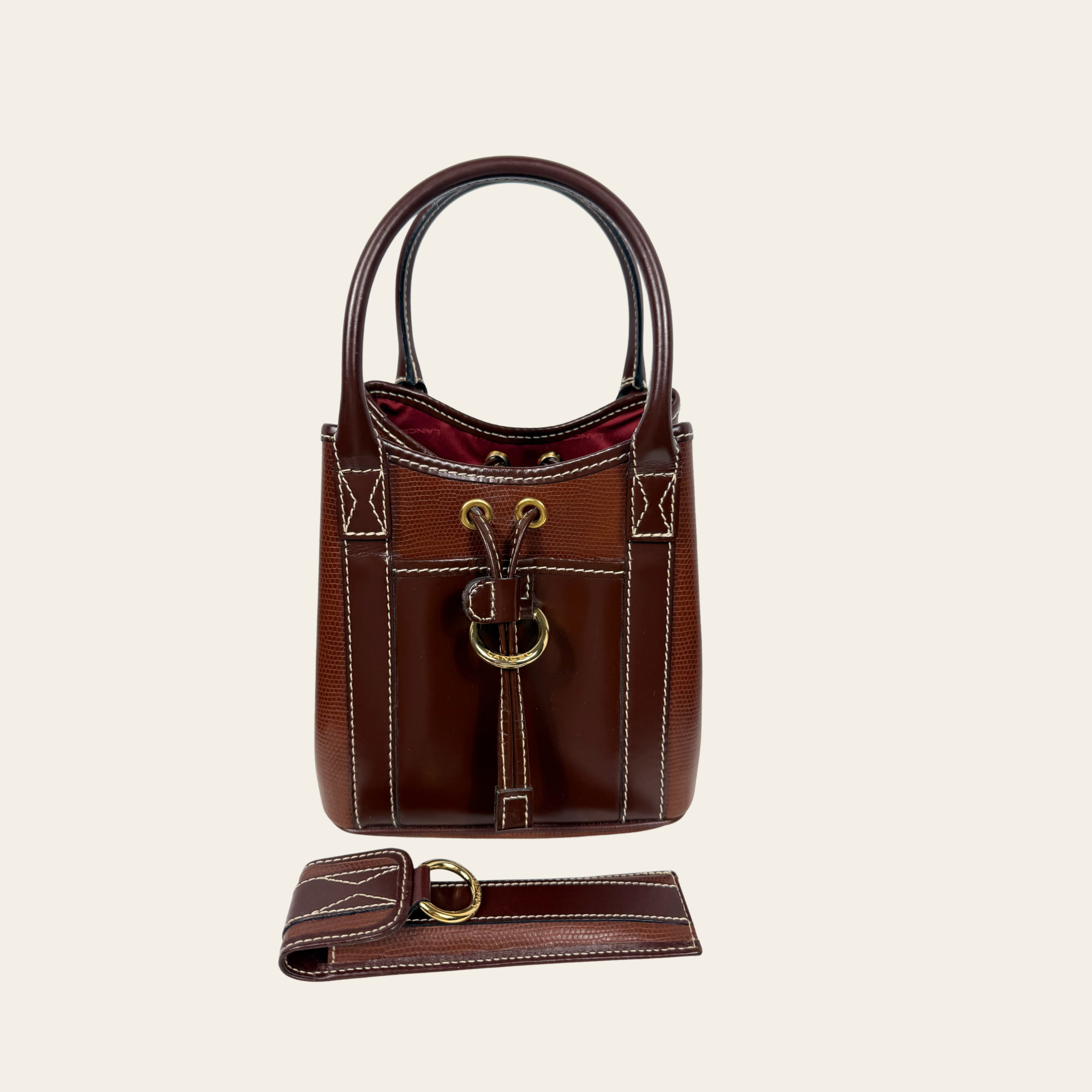Lancel - Elsa Sellier Handbag en Cuir Brun