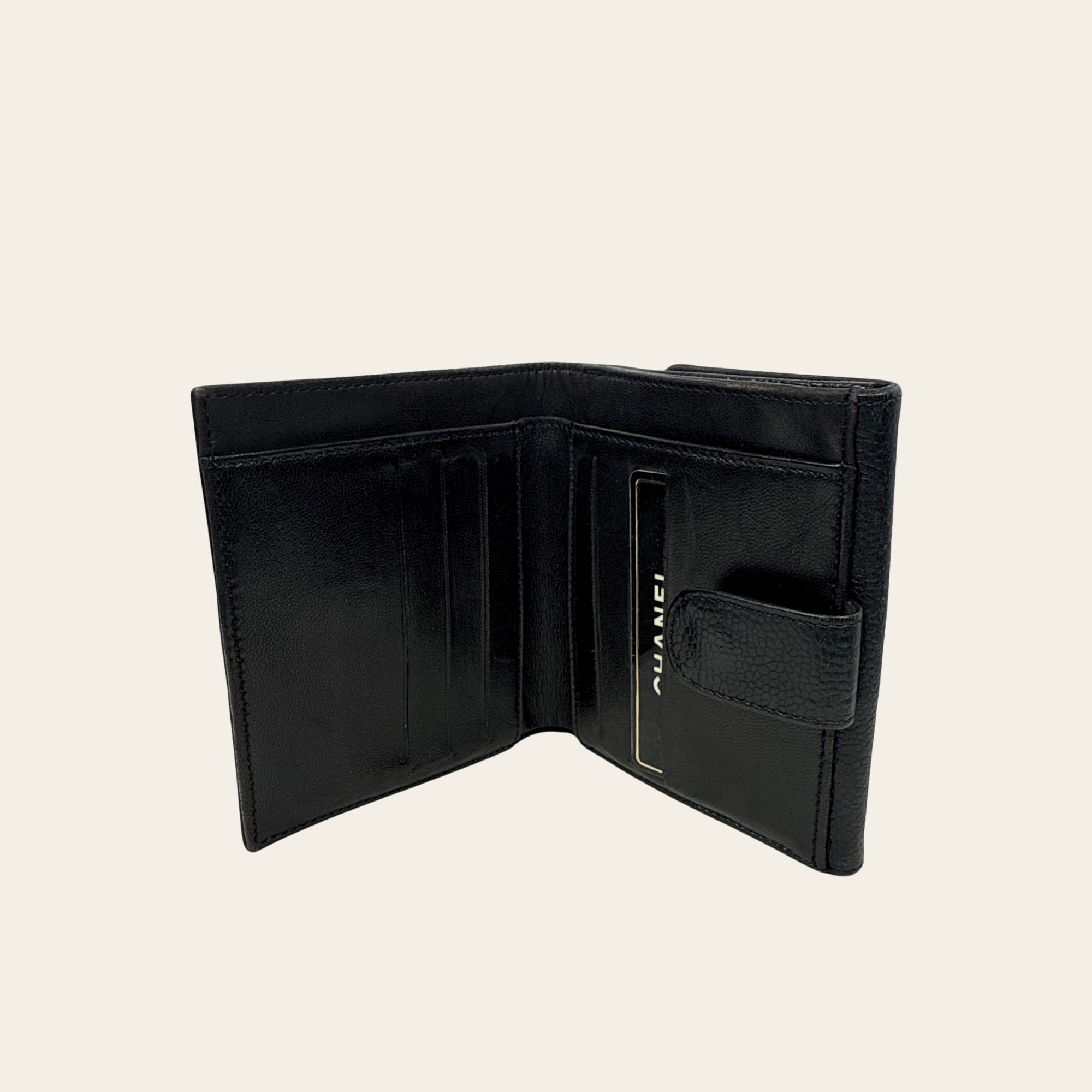 CHANEL Portefeuille Timeless CC Bifold Caviar Noir, Taille Compact