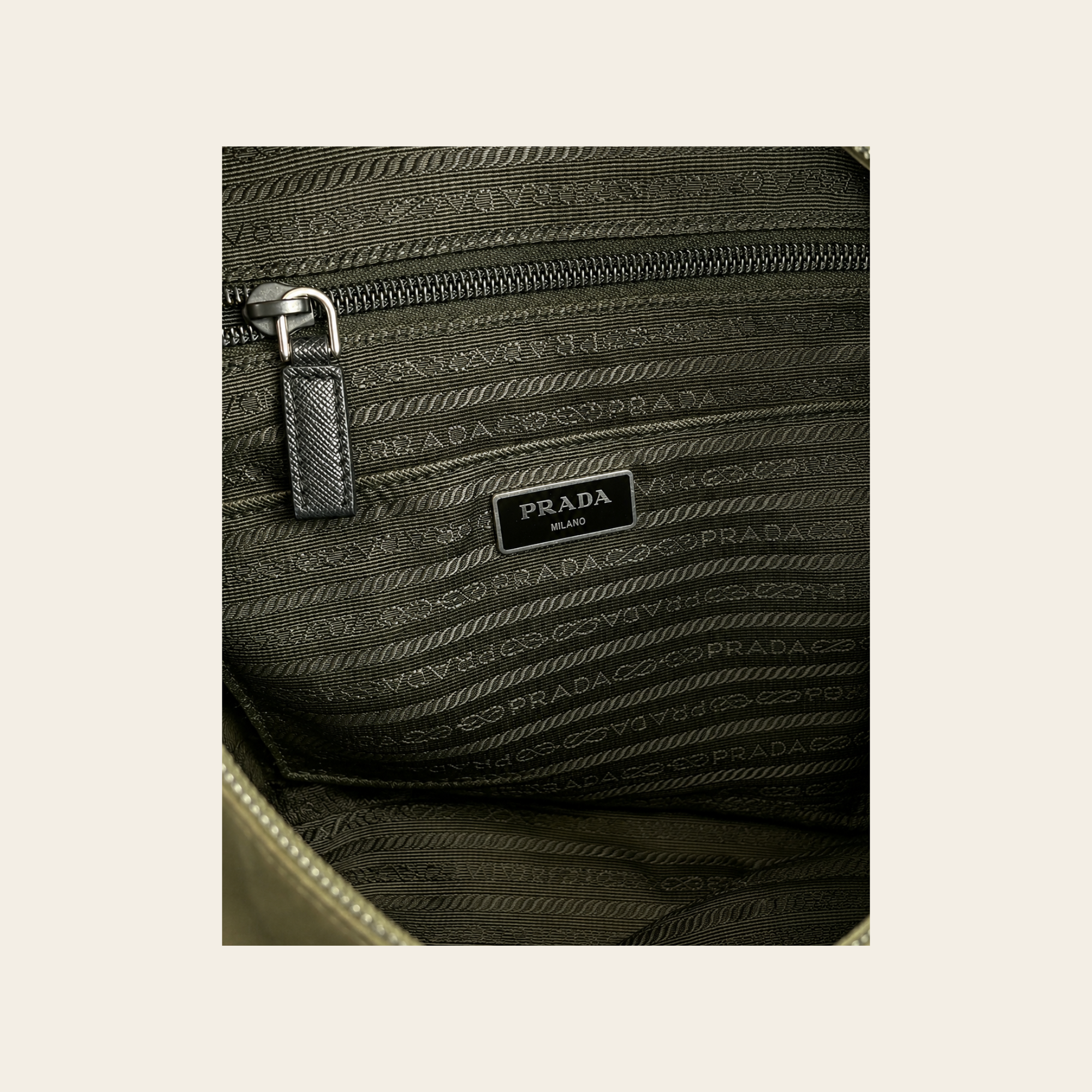 PRADA – Sac Messenger Tessuto Nylon Vert Olive