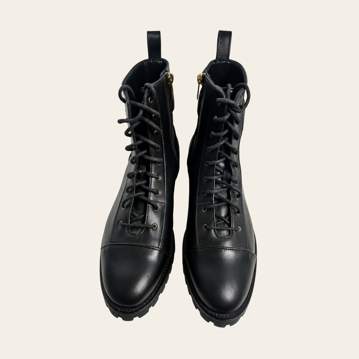 JIMMY CHOO – Bottines Combat à Lacets en Cuir Noir, Taille 41½