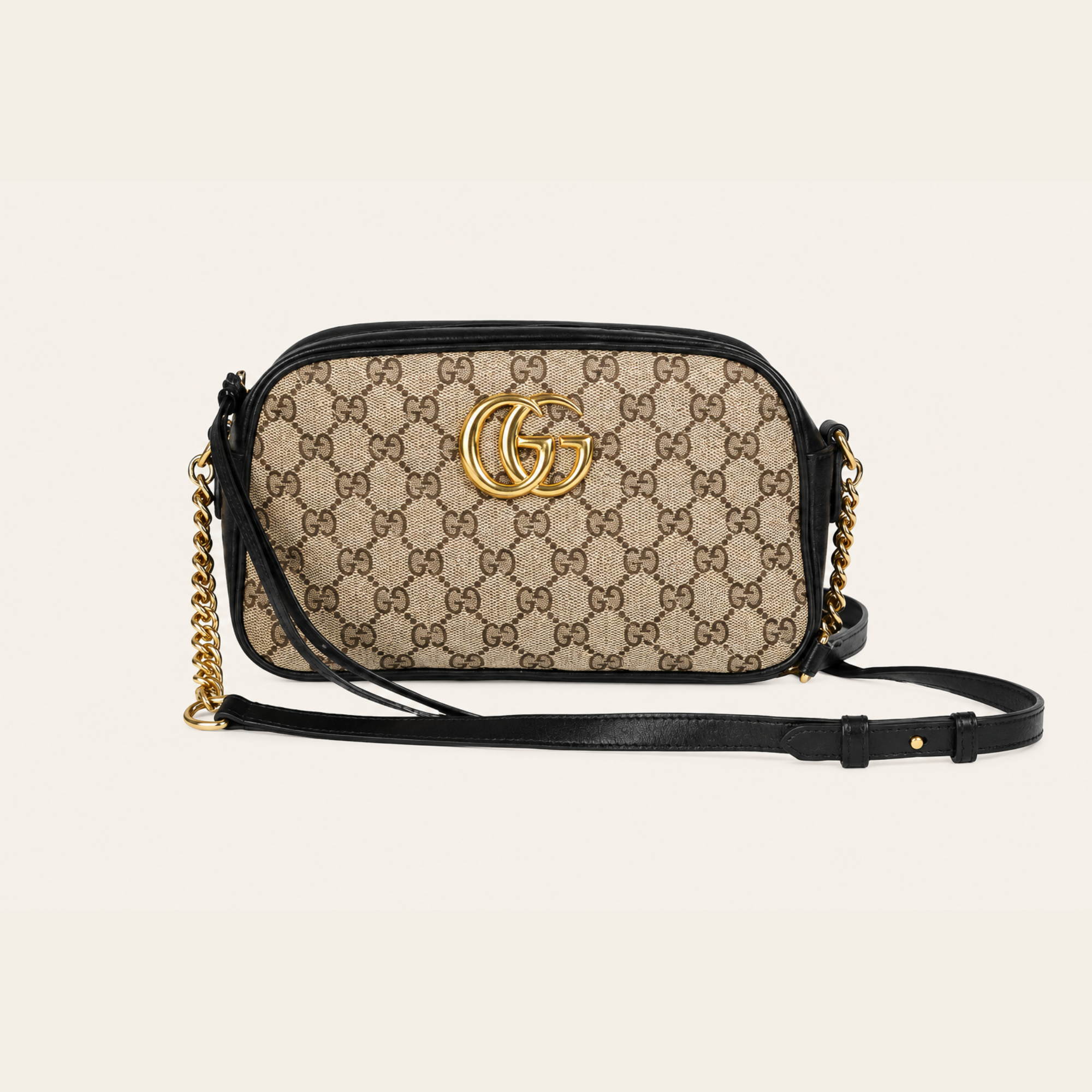GUCCI – GG Marmont Small Shoulder Bag – Toile GG matelassée