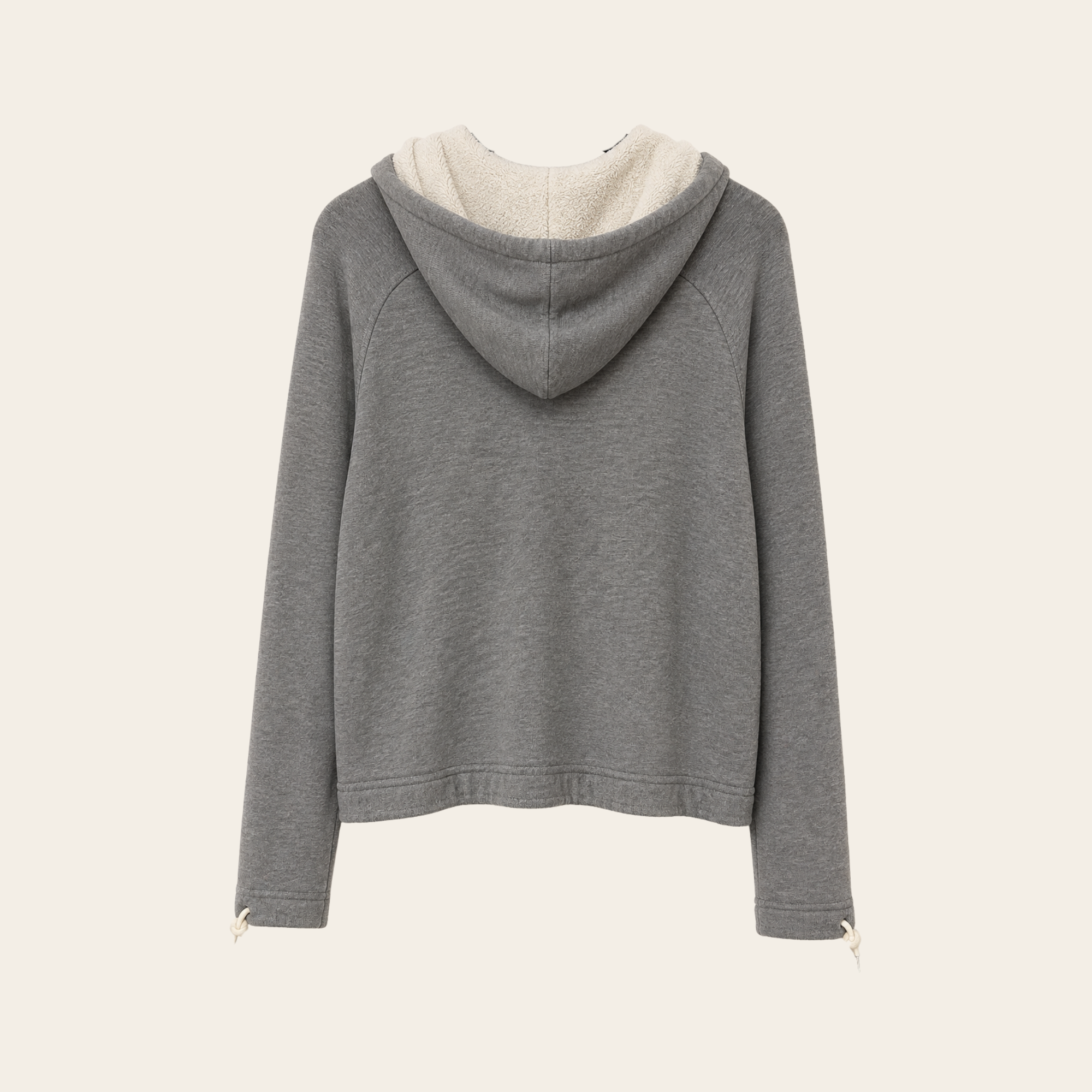 CHANEL Sport – Veste à Capuche Zippée Grise avec Écusson CC, Taille 44