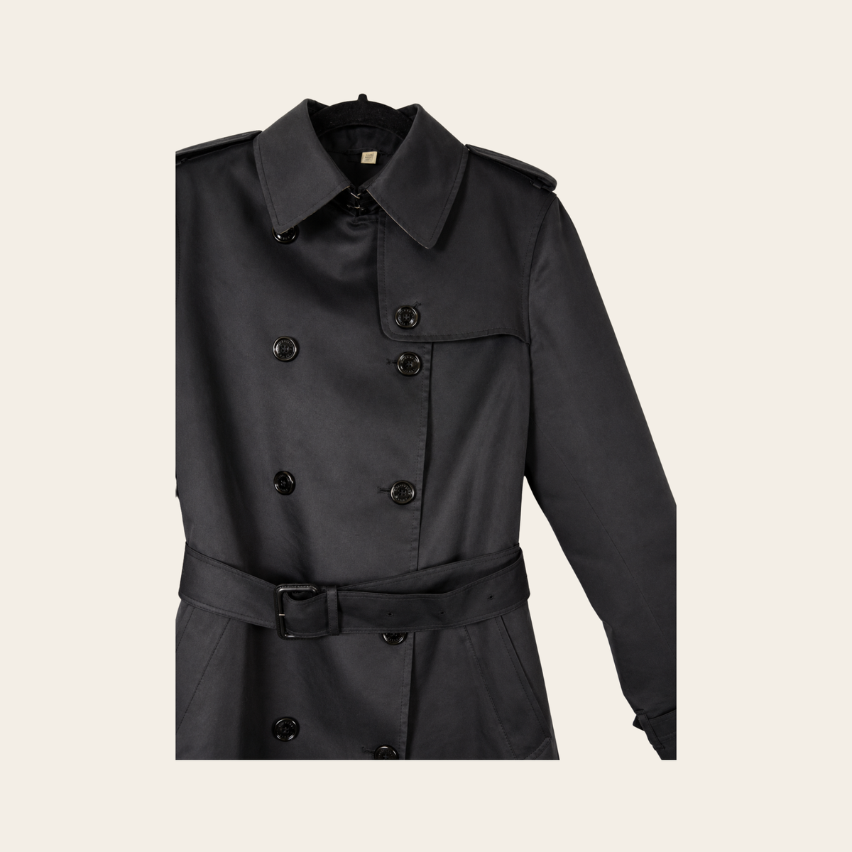 BURBERRY BRIT – Trench-Coat Noir à Doublure Amovible en Laine Vierge – UK 12 (L)