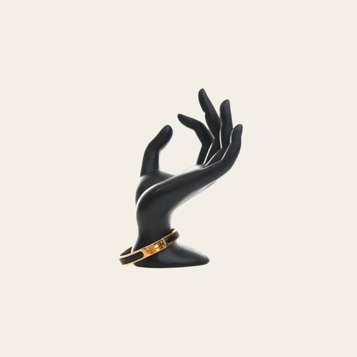 HERMÈS – Bracelet Mini Clic Kelly Noir et Doré