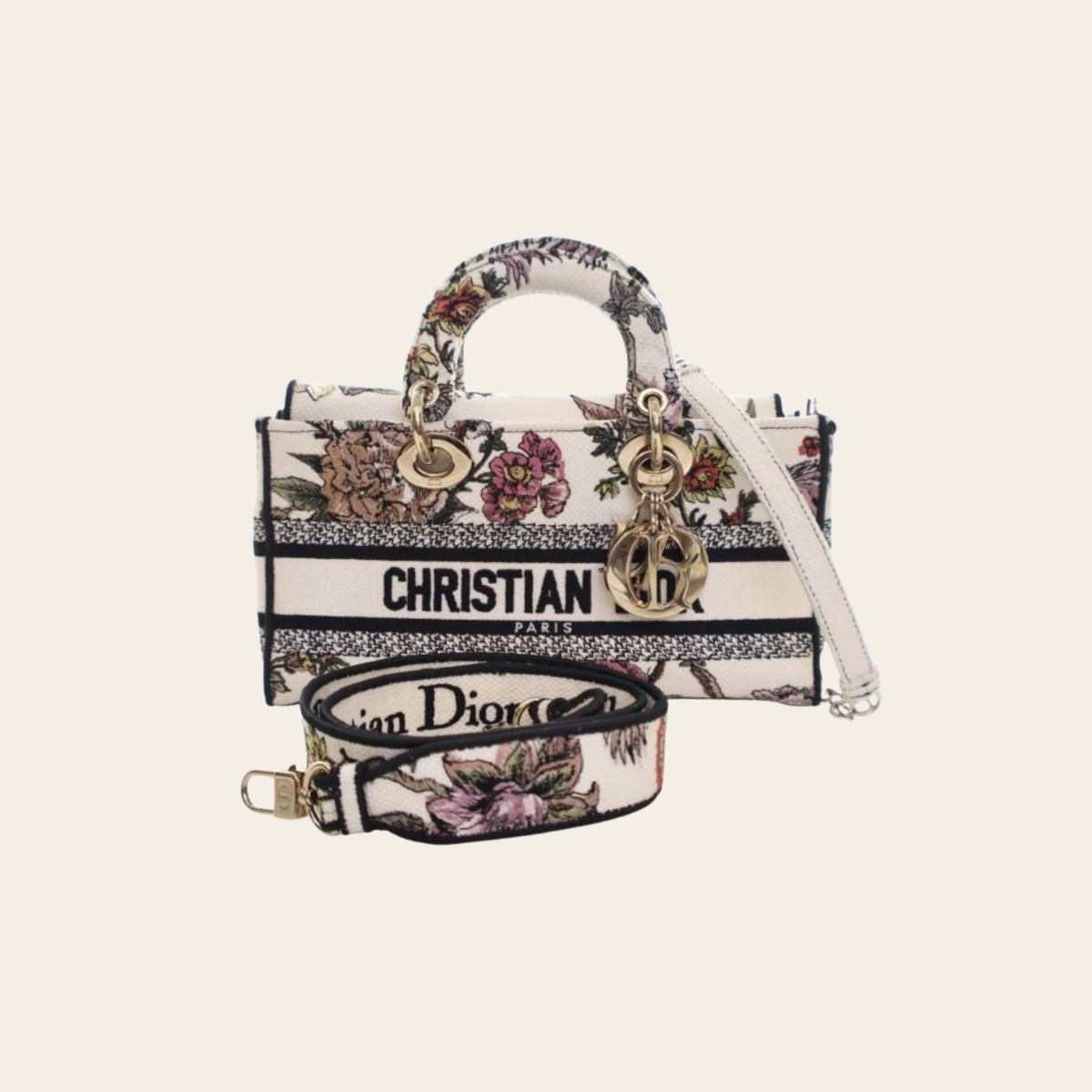 DIOR – Medium Lady D-Joy Rêve d’Infini en Toile Brodée Multicolore