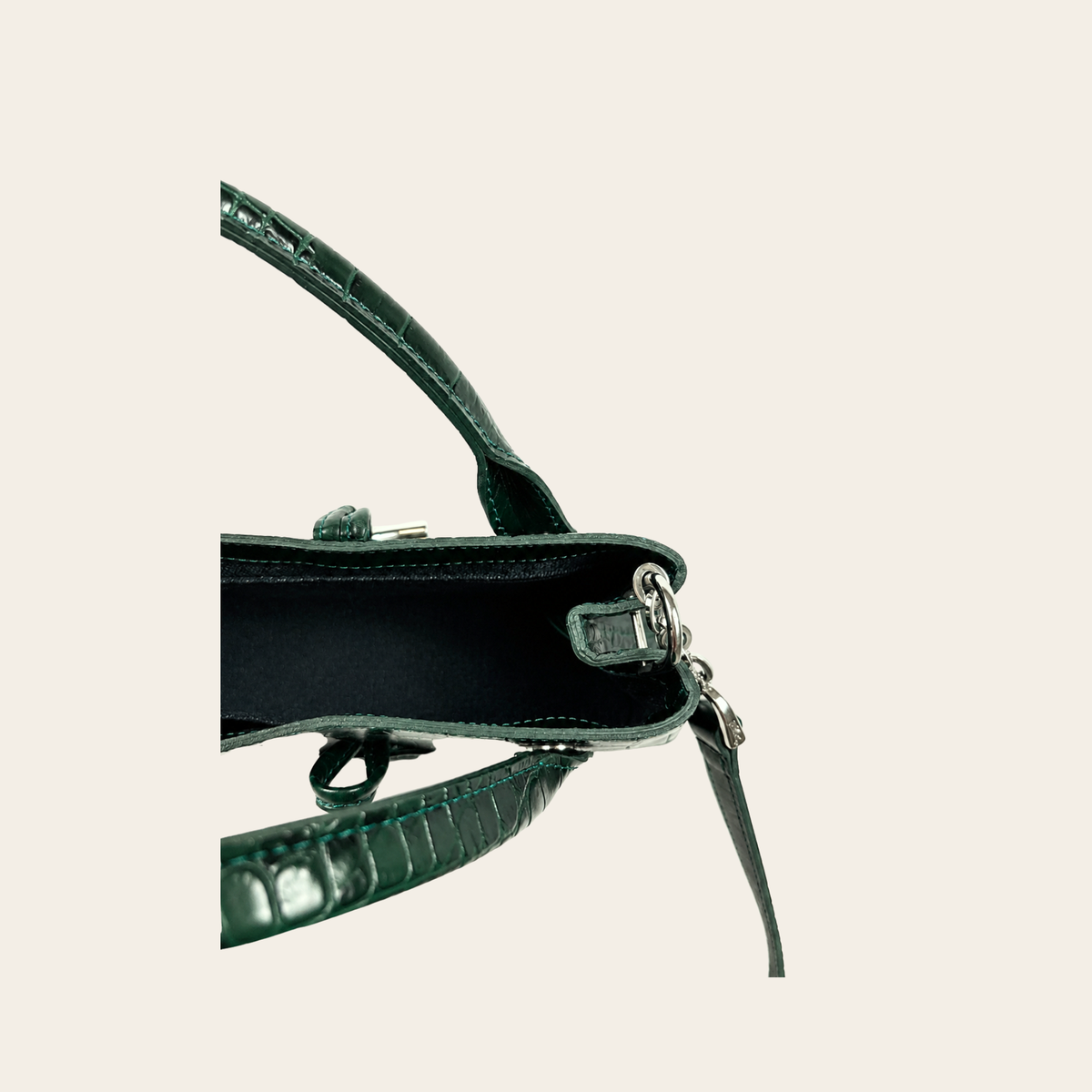 LONGCHAMP – Le Roseau Croc-Embossed Small Top Handle Bag