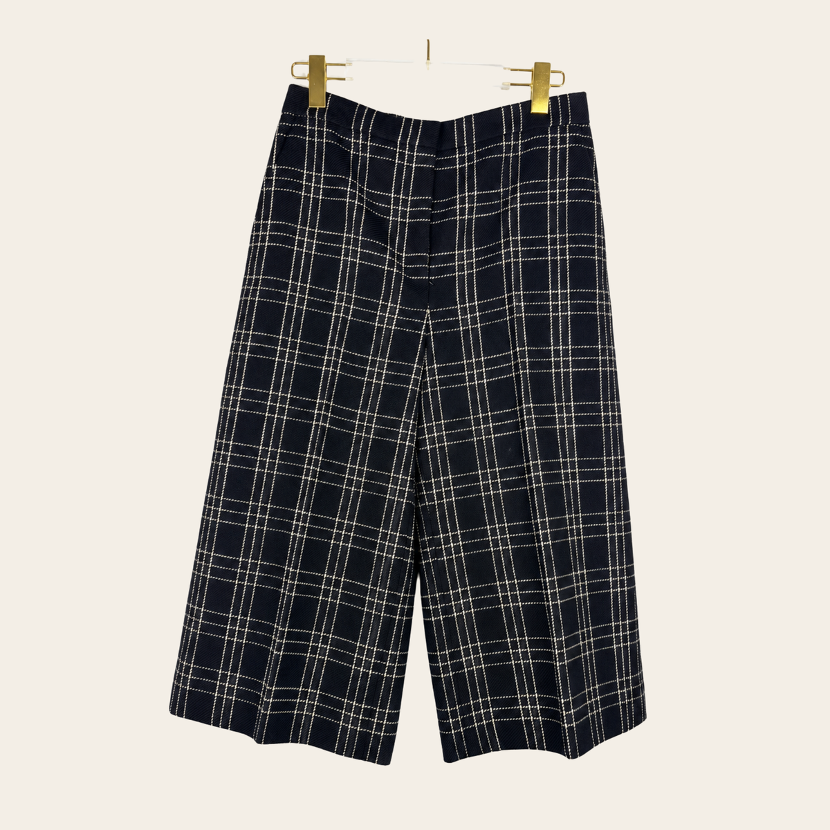 CHRISTIAN DIOR – Pantalon écourté à carreaux en laine