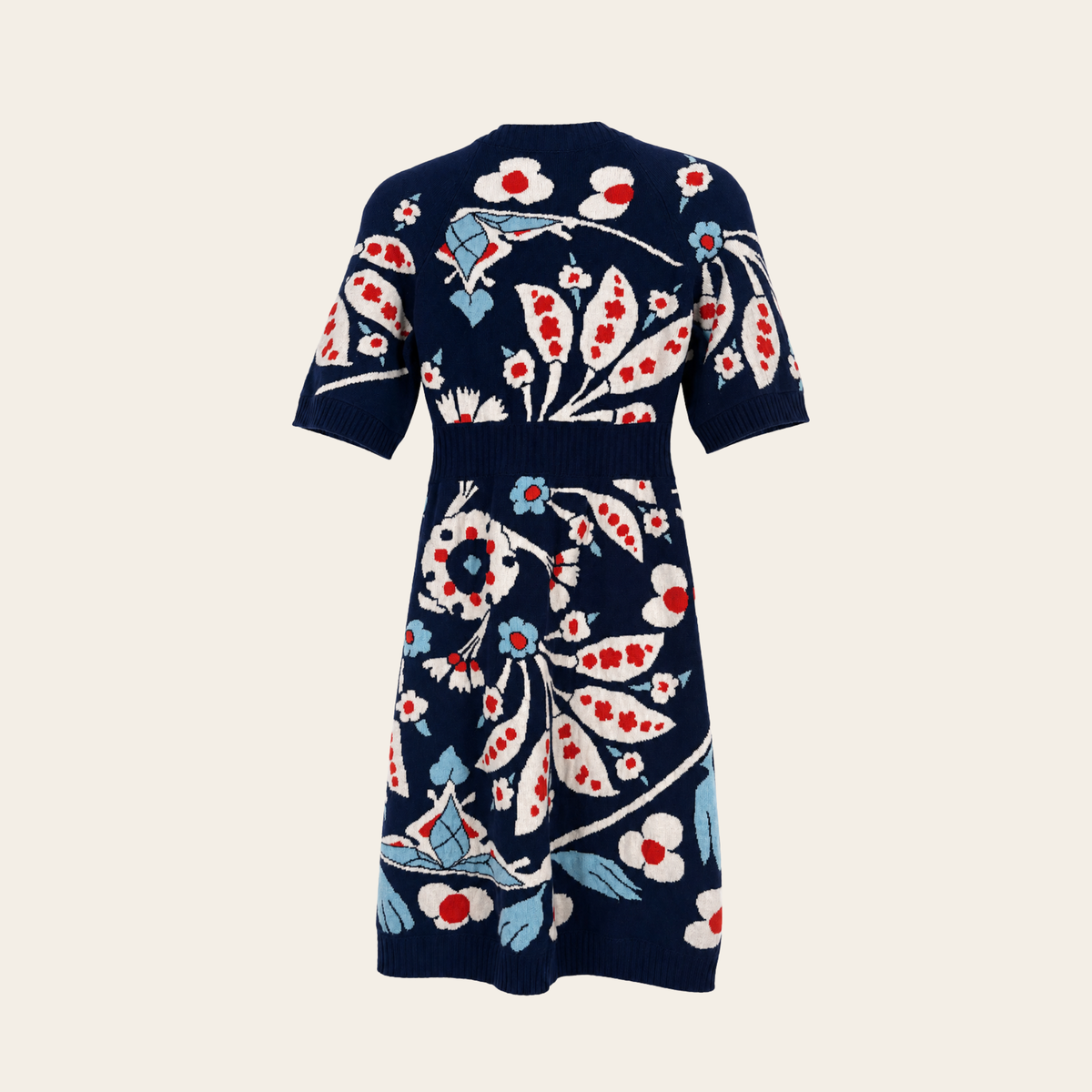 CHANEL — Robe-cardigan florale en cachemire, S