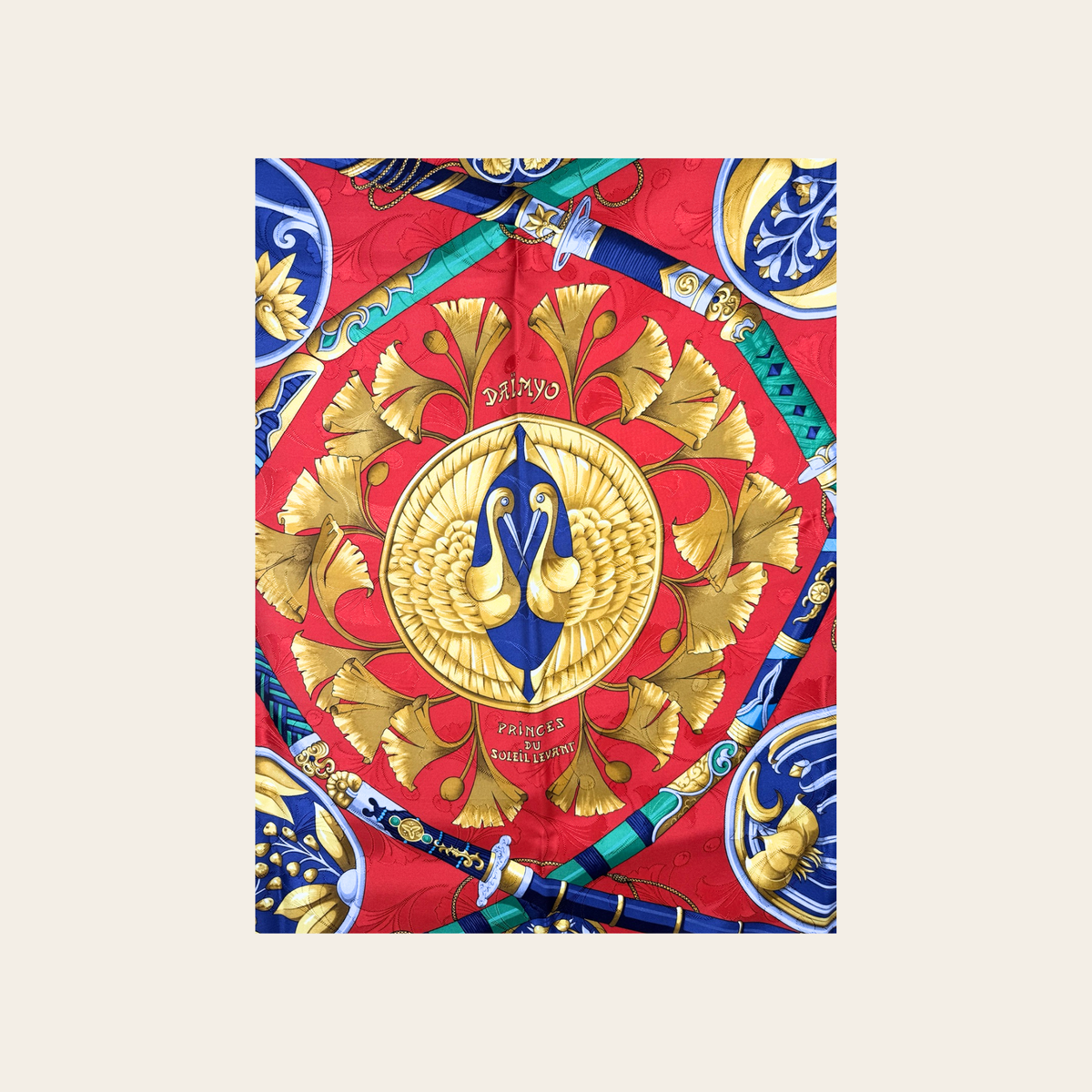 HERMÈS – Carré 90 « Daïmyo – Princes du Soleil Levant » RARE PIÈCE COLLECTEUR