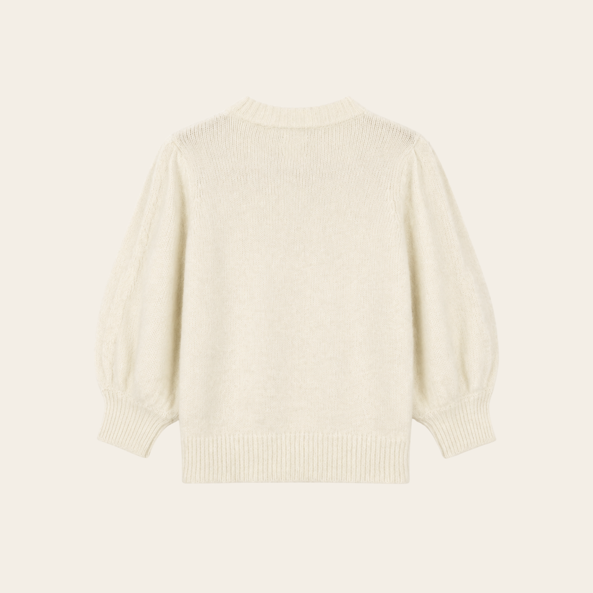 ANINE BING – Pull en maille d’angora à manches ballon – Ivoire – Taille XS