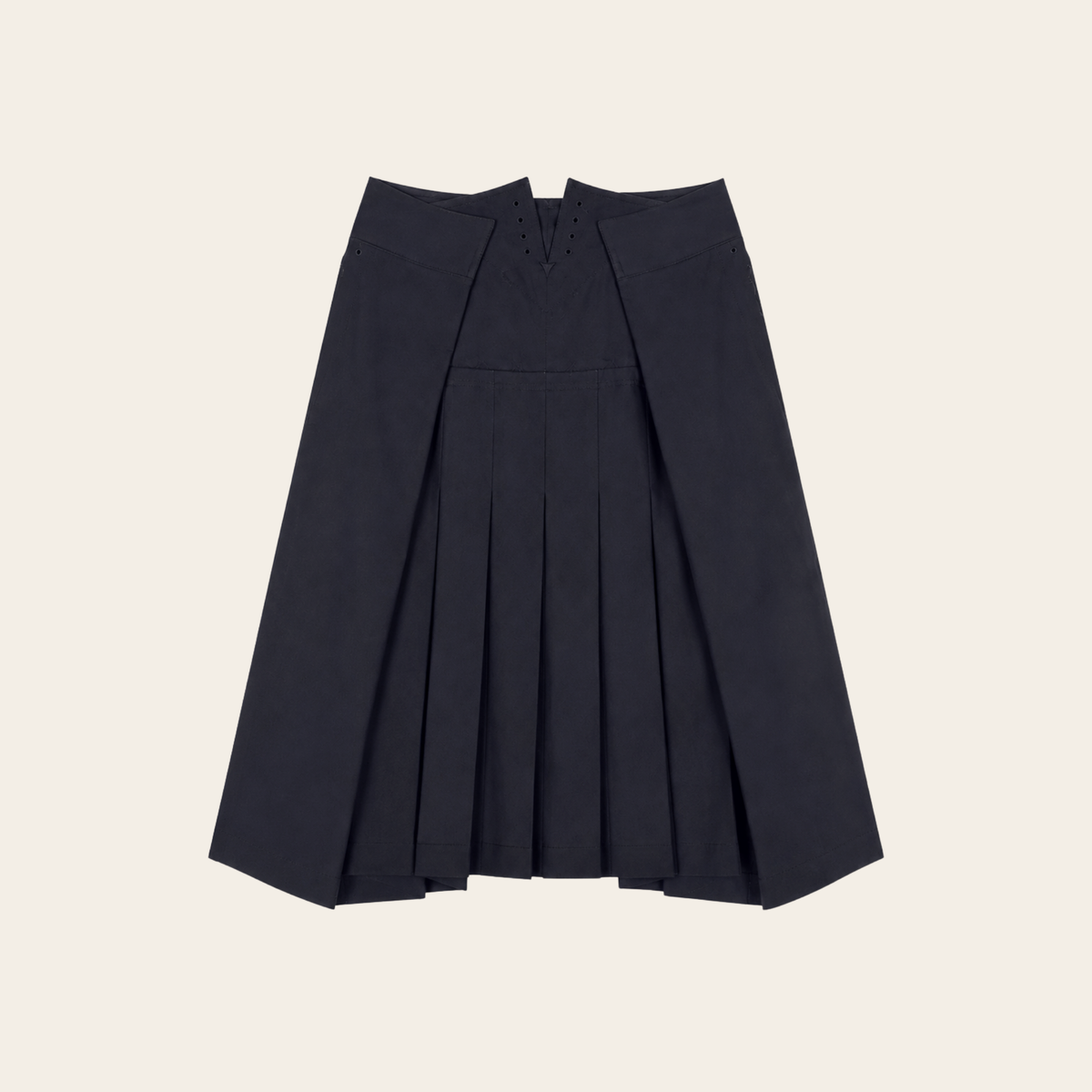 JUNYA WATANABE COMME des GARÇONS – Jupe midi plissée déstructurée en laine – Noir – Taille M