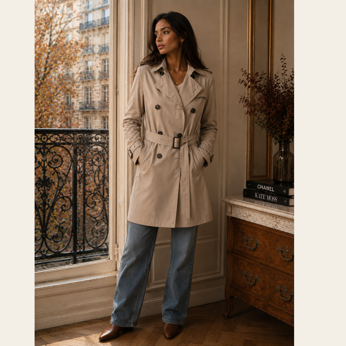 BURBERRY LONDON – Trench technique léger à doublure Check – Beige pierre – Taille UK 12 / US 10 / IT 44 (L)