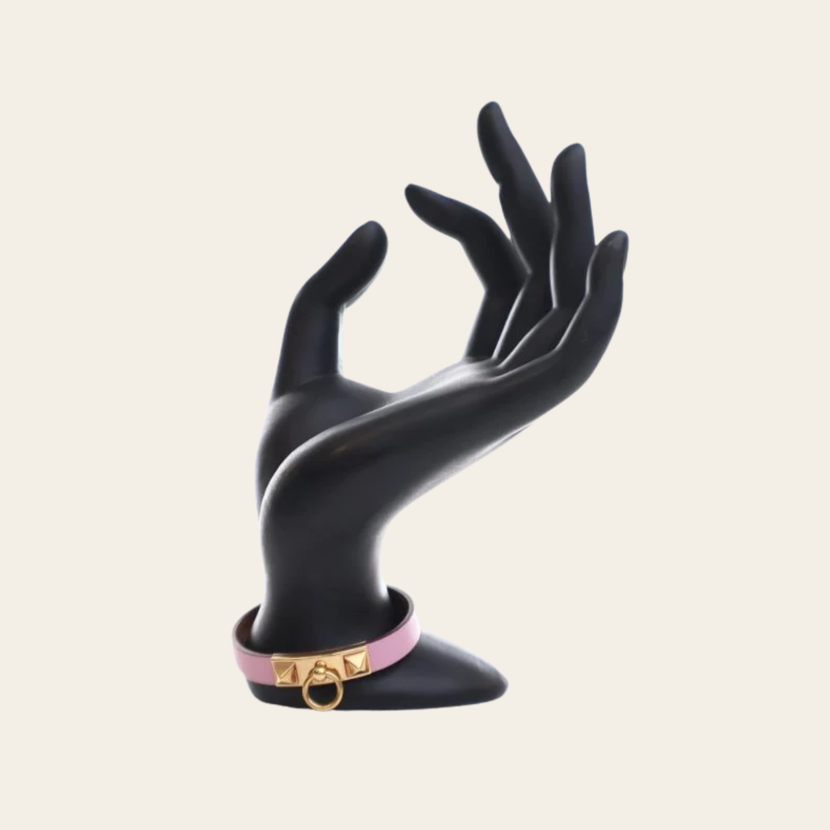 HERMÈS — Bracelet Mini Rivale en veau Swift Mauve Sylvestre, Taille T2