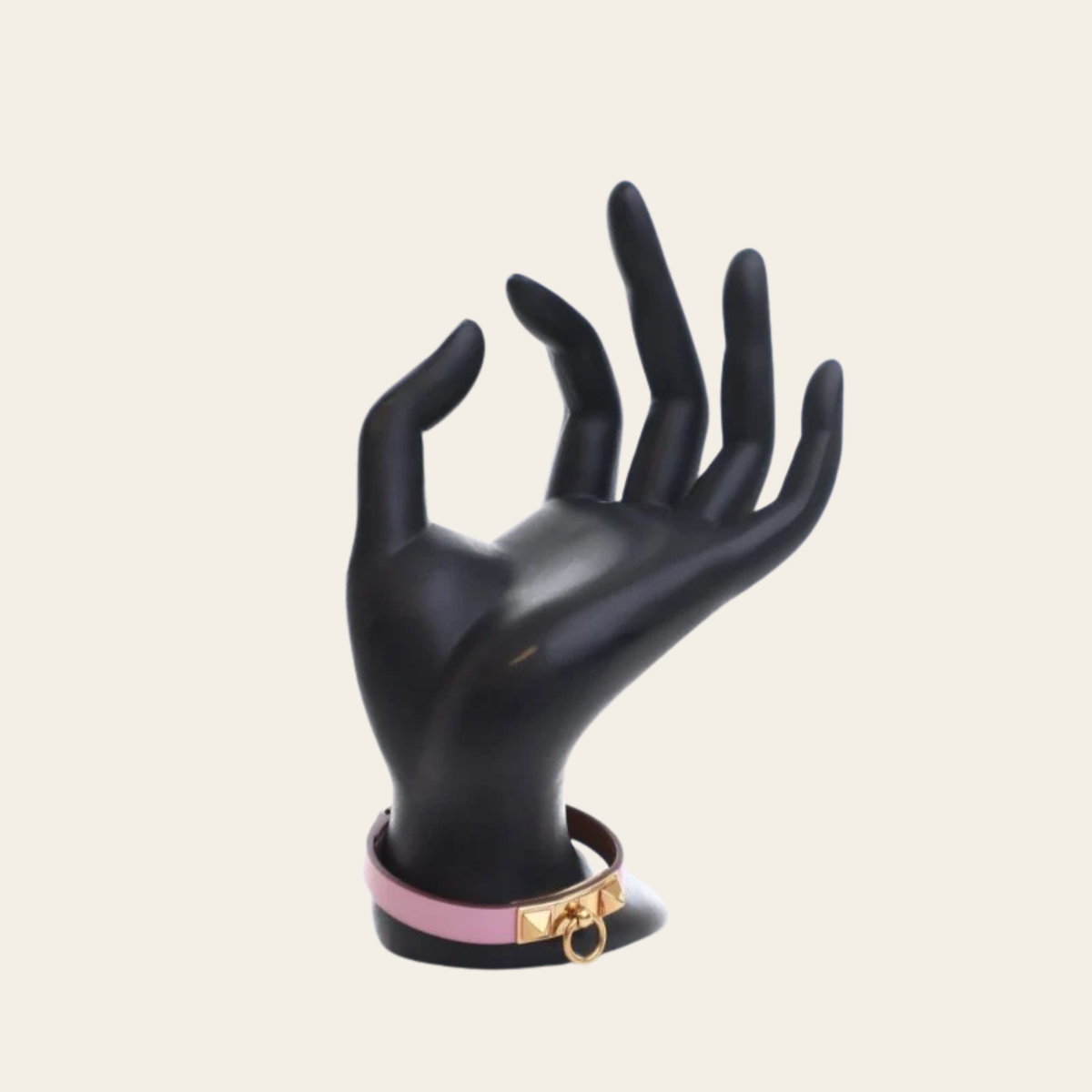 HERMÈS — Bracelet Mini Rivale en veau Swift Mauve Sylvestre, Taille T2