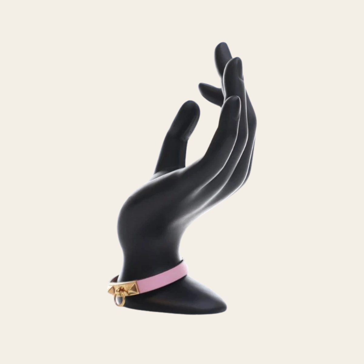 HERMÈS — Bracelet Mini Rivale en veau Swift Mauve Sylvestre, Taille T2