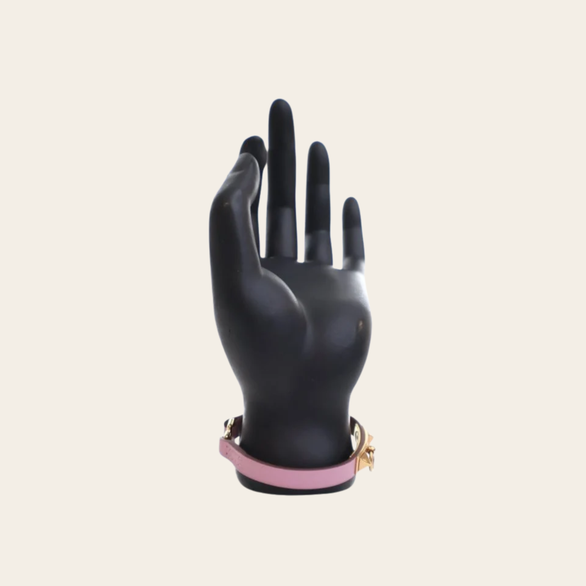 HERMÈS — Bracelet Mini Rivale en veau Swift Mauve Sylvestre, Taille T2