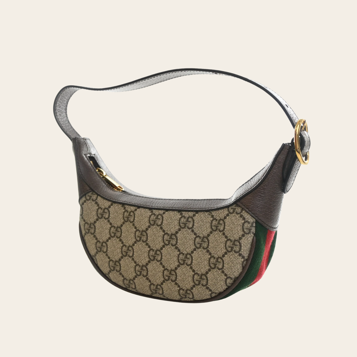 GUCCI — Mini sac hobo Ophidia Half Moon en toile GG Supreme