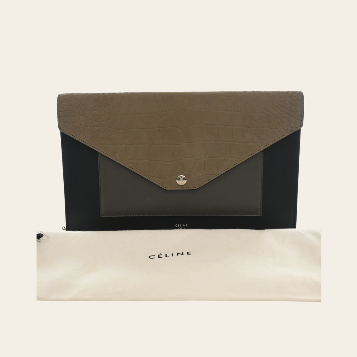CELINE — Grand portefeuille Pocket Envelope sur chaîne en cuir multicolore