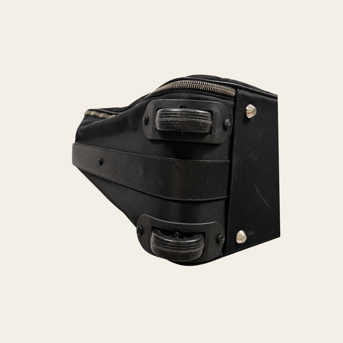 PRADA — Grand porte-habits de voyage Tessuto Nylon noir à finitions en cuir