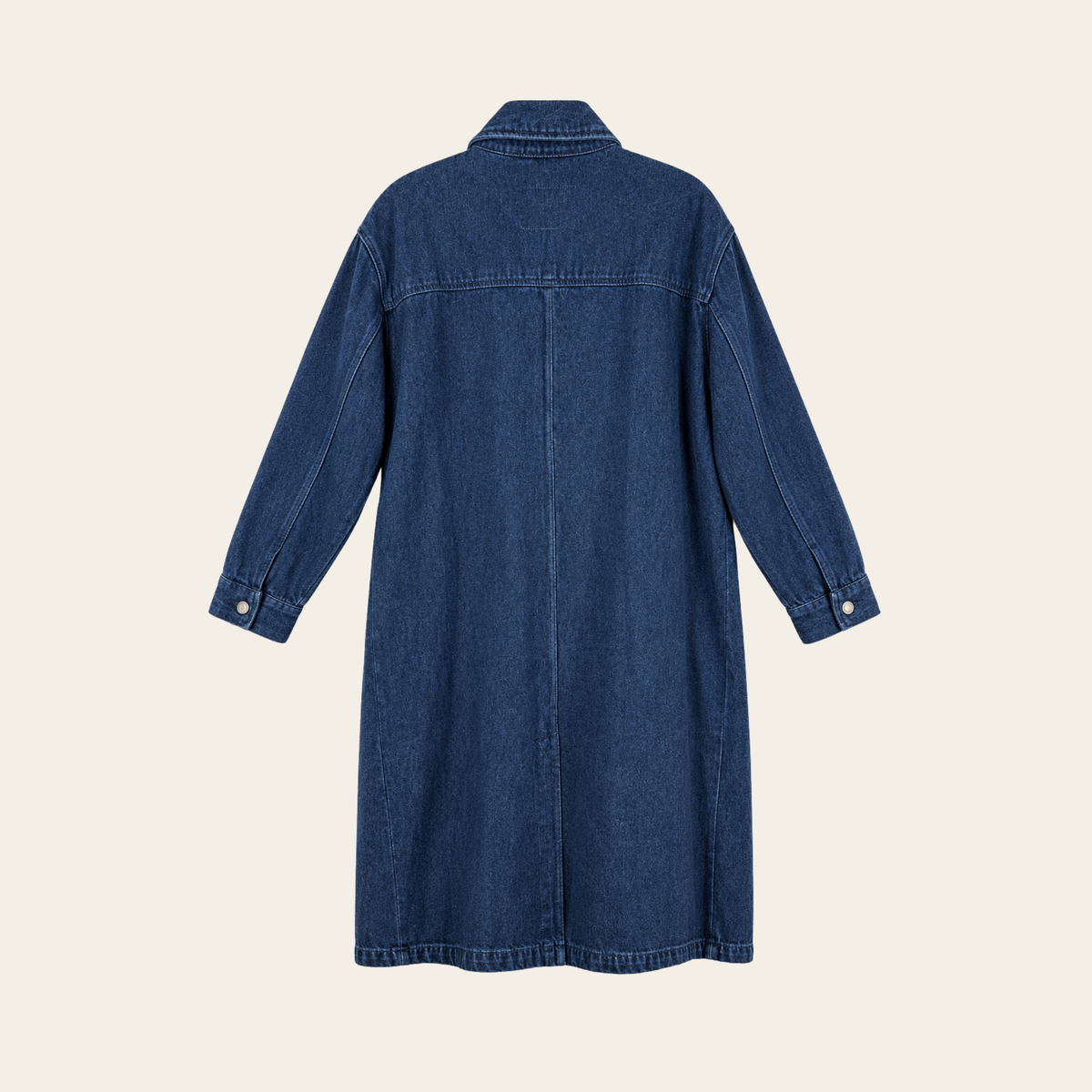 AMERICAN VINTAGE — Manteau long en denim bleu indigo, Taille XS/S