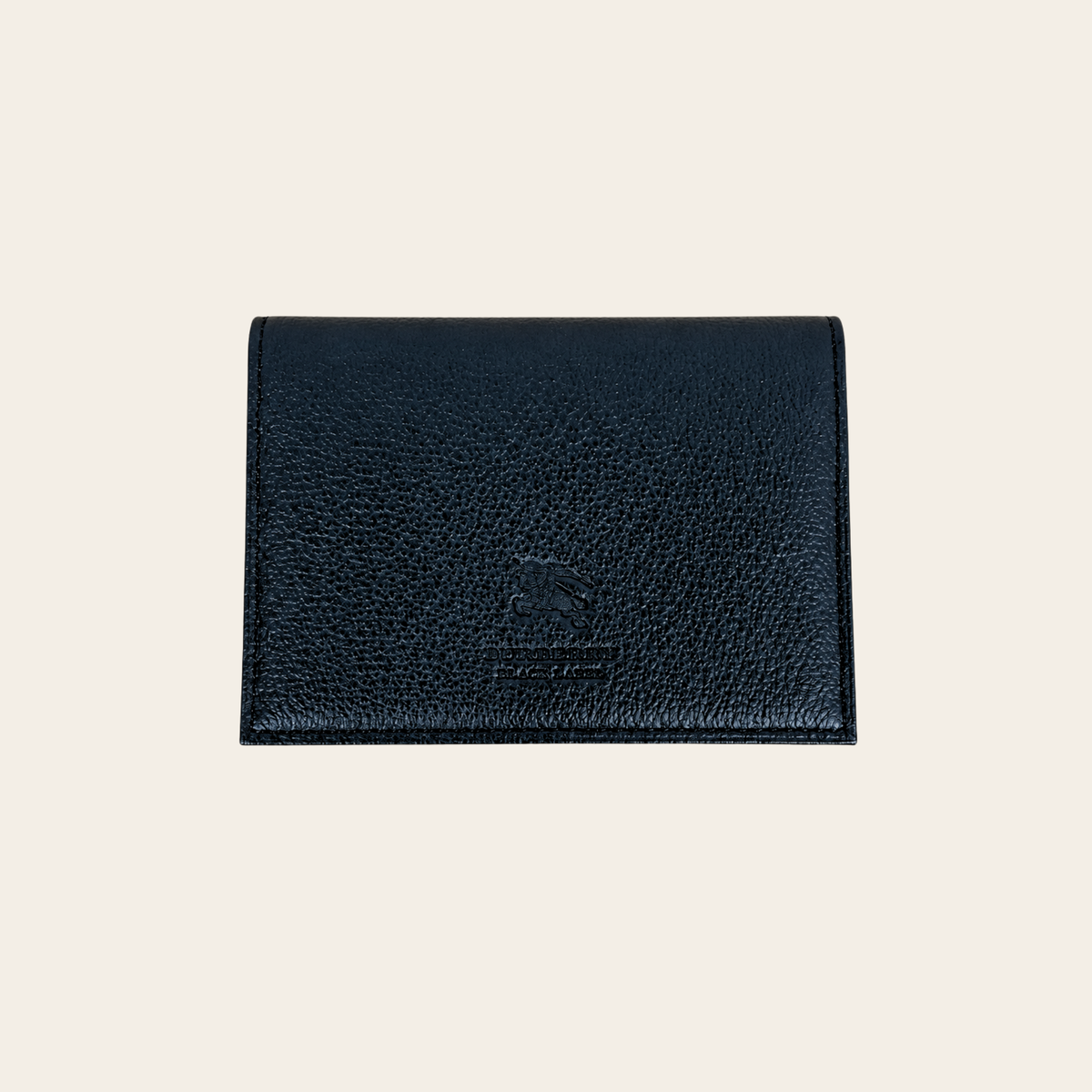 BURBERRY BLACK LABEL — Porte-cartes / porte-cartes de visite en cuir grainé noir
