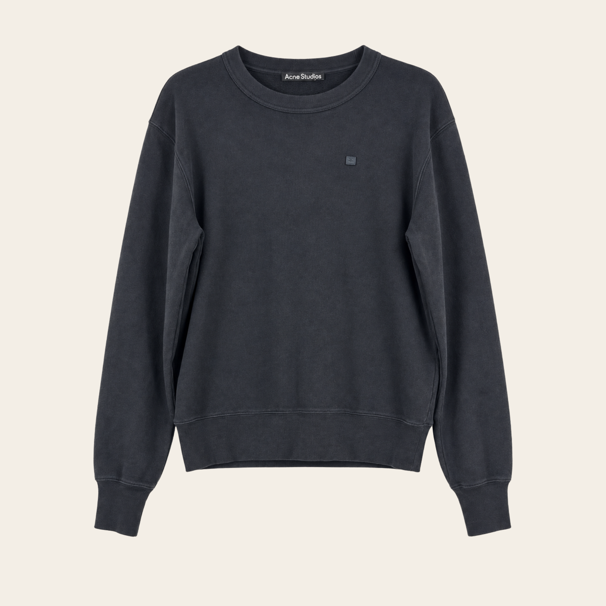 ACNE STUDIOS – Sweat-shirt Micro Face en coton noir, S
