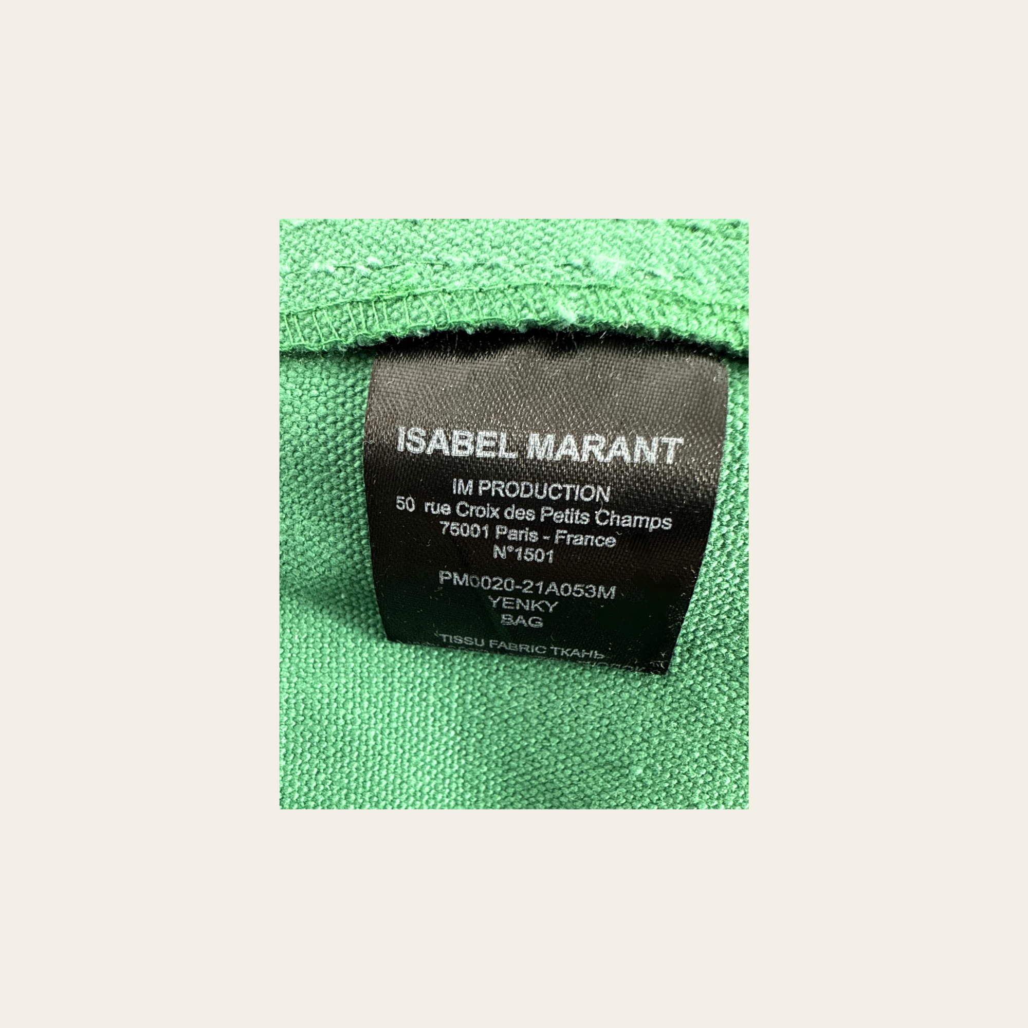 Isabel Marant – Cabas Logo en Toile Vert