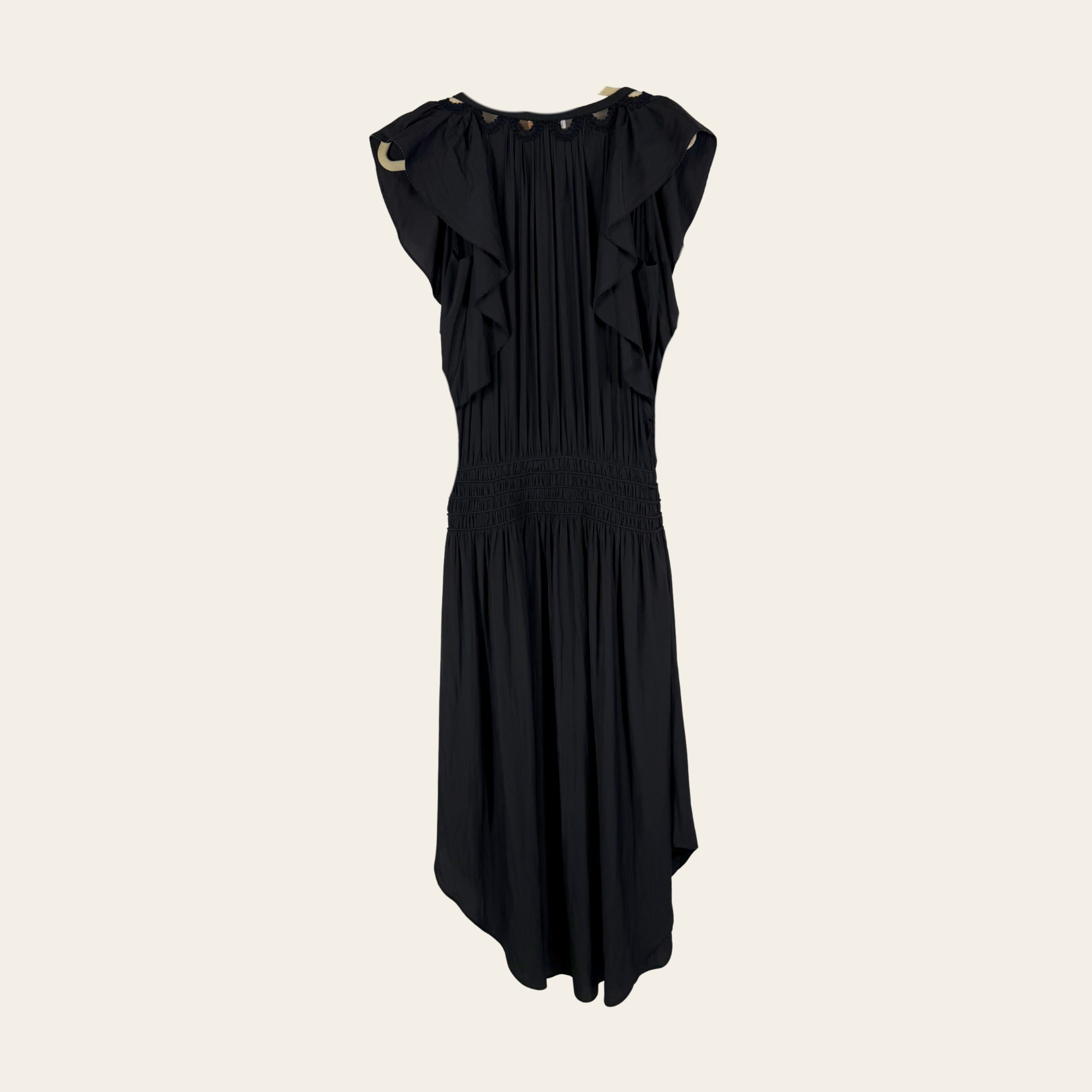 Ramy Brook – Robe Noire Plissée à Volants, S