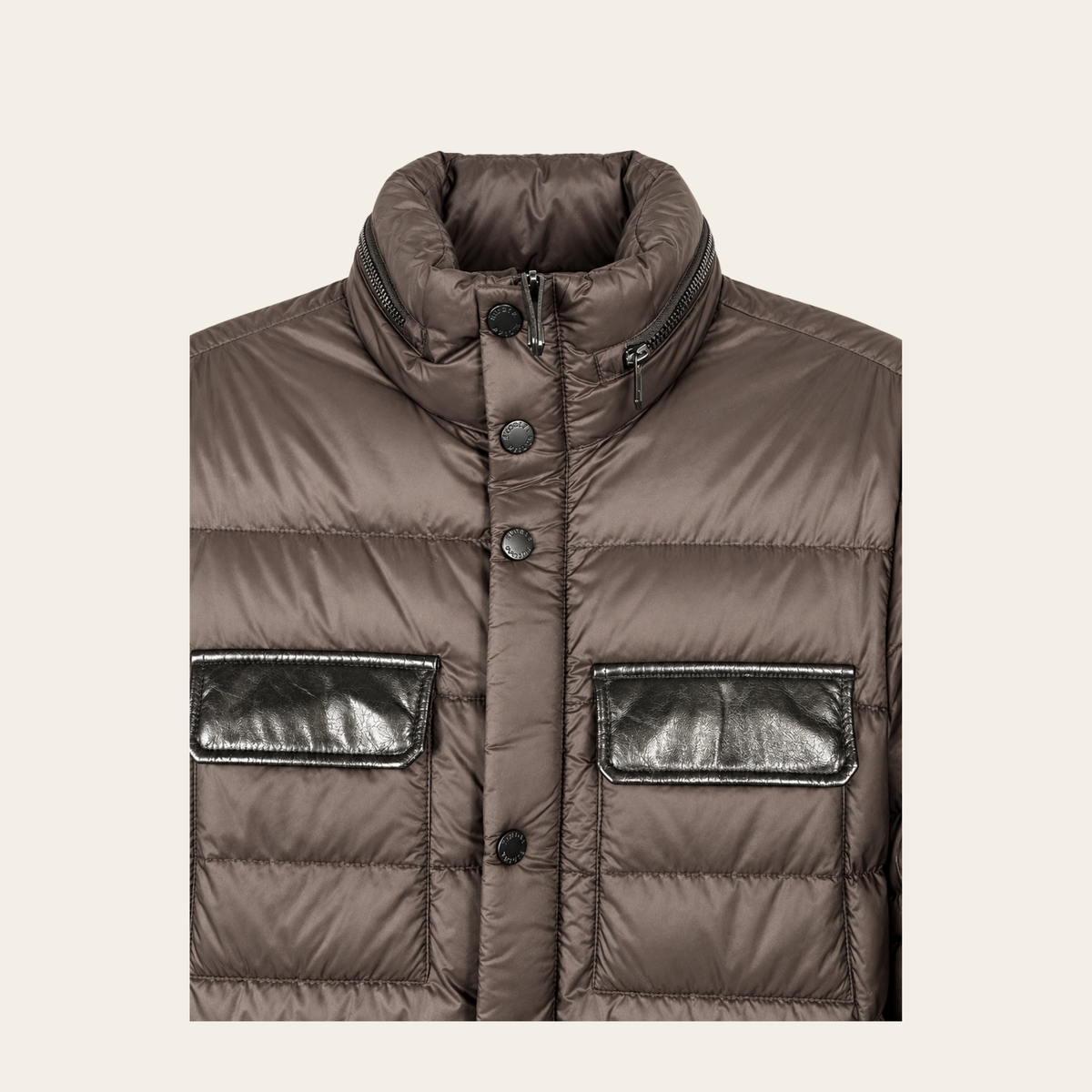 RUDSAK – Doudoune matelassée noire à garnitures en cuir, taille S