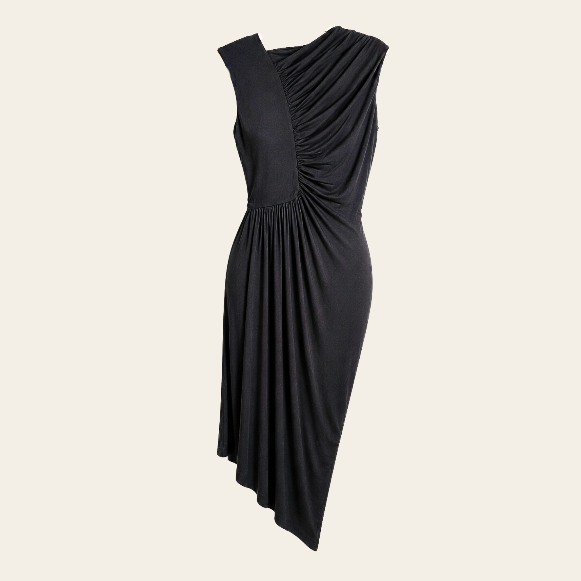 BOSS by Hugo Boss – Robe Asymétrique Drapée Noire, S