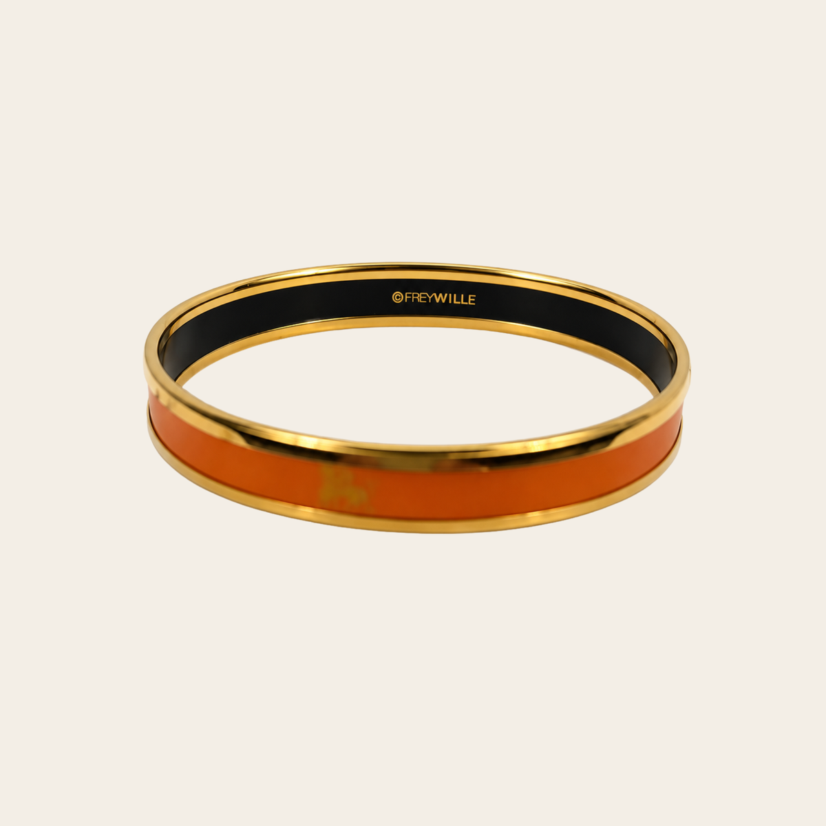 FREYWILLE – Bracelet Mademoiselle à bordure en émail orange mandarine monochrome