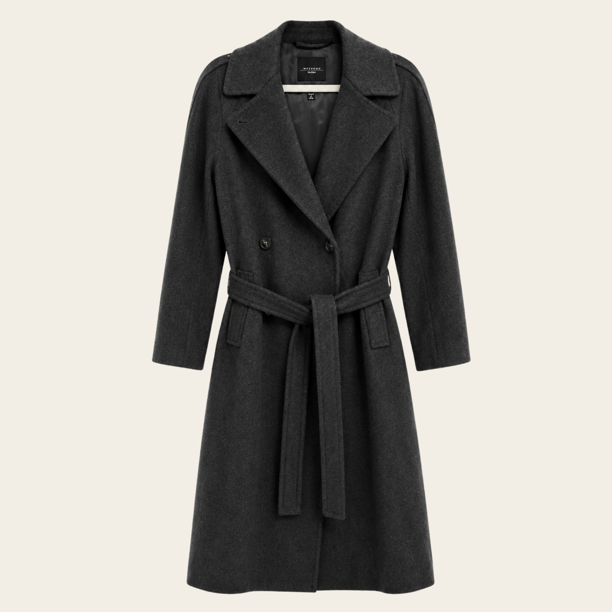 Weekend Max Mara – Manteau Long Ceinturé en Laine, IT 42, M