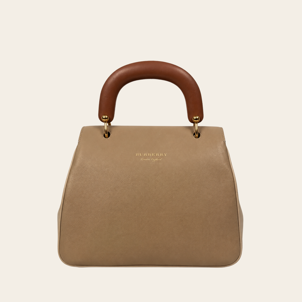 BURBERRY — Sac DK88 Medium en cuir Trench beige et brun