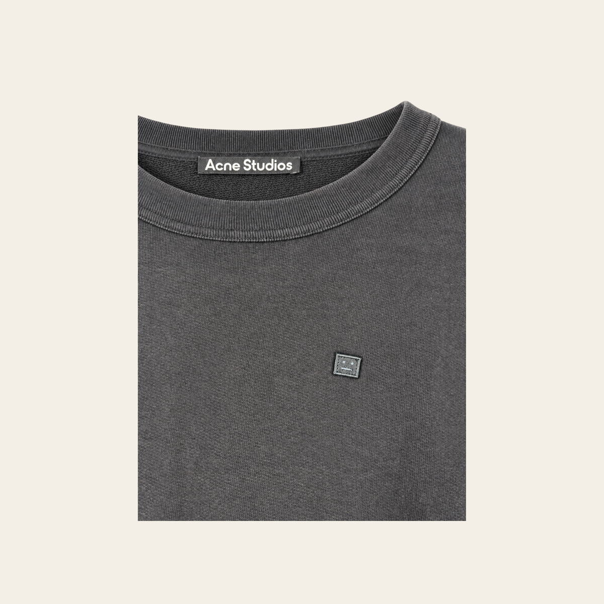 ACNE STUDIOS – Sweat-shirt Micro Face en coton noir, S