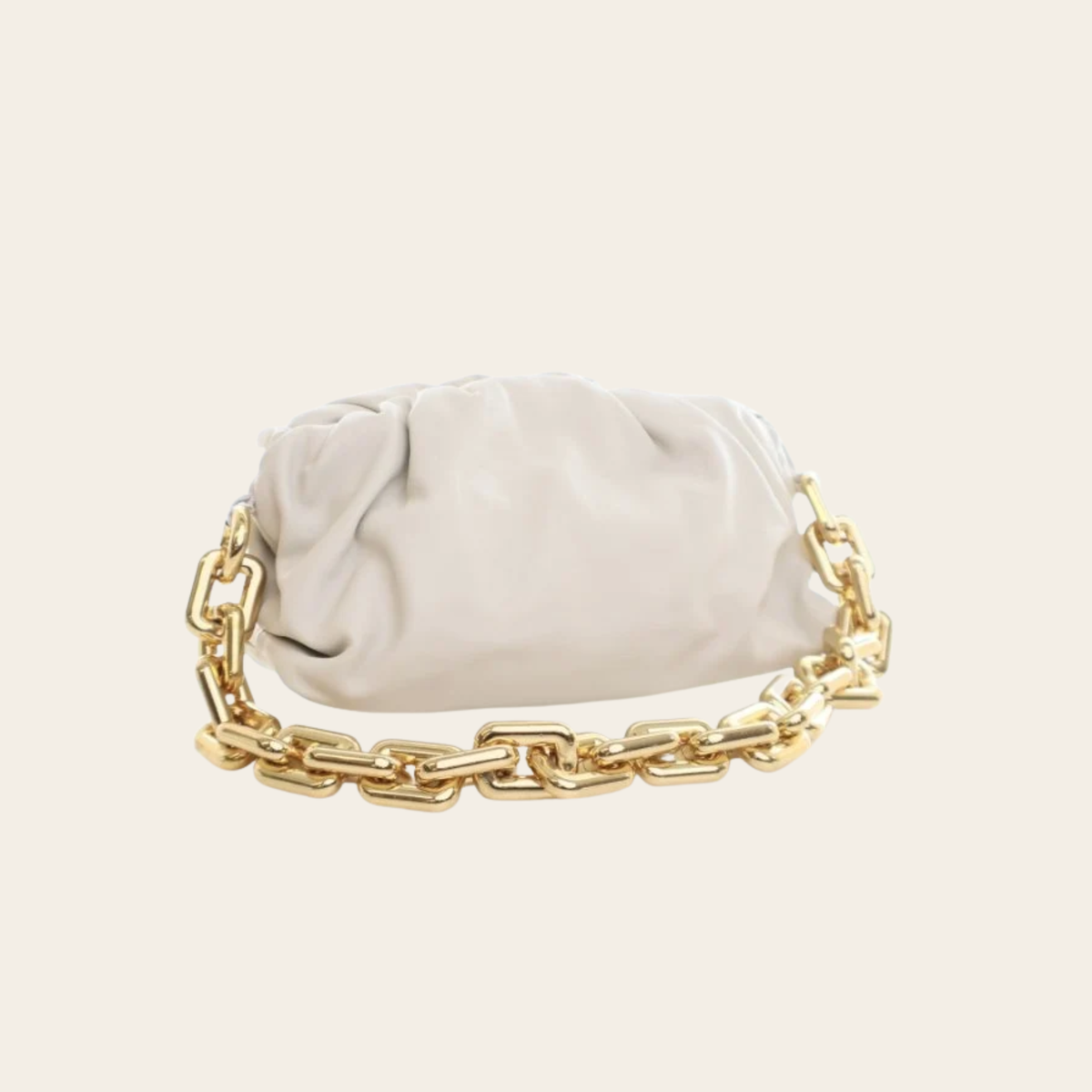 BOTTEGA VENETA – The Chain Pouch en Cuir Beige, Grand Modèle