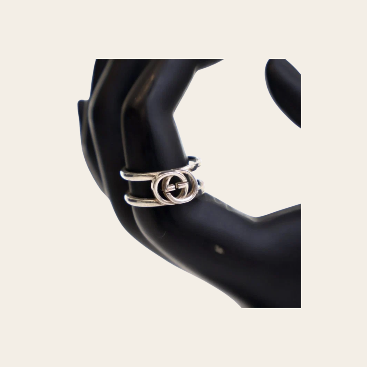Bague Gucci Interlocking G à double anneau, Taille 24