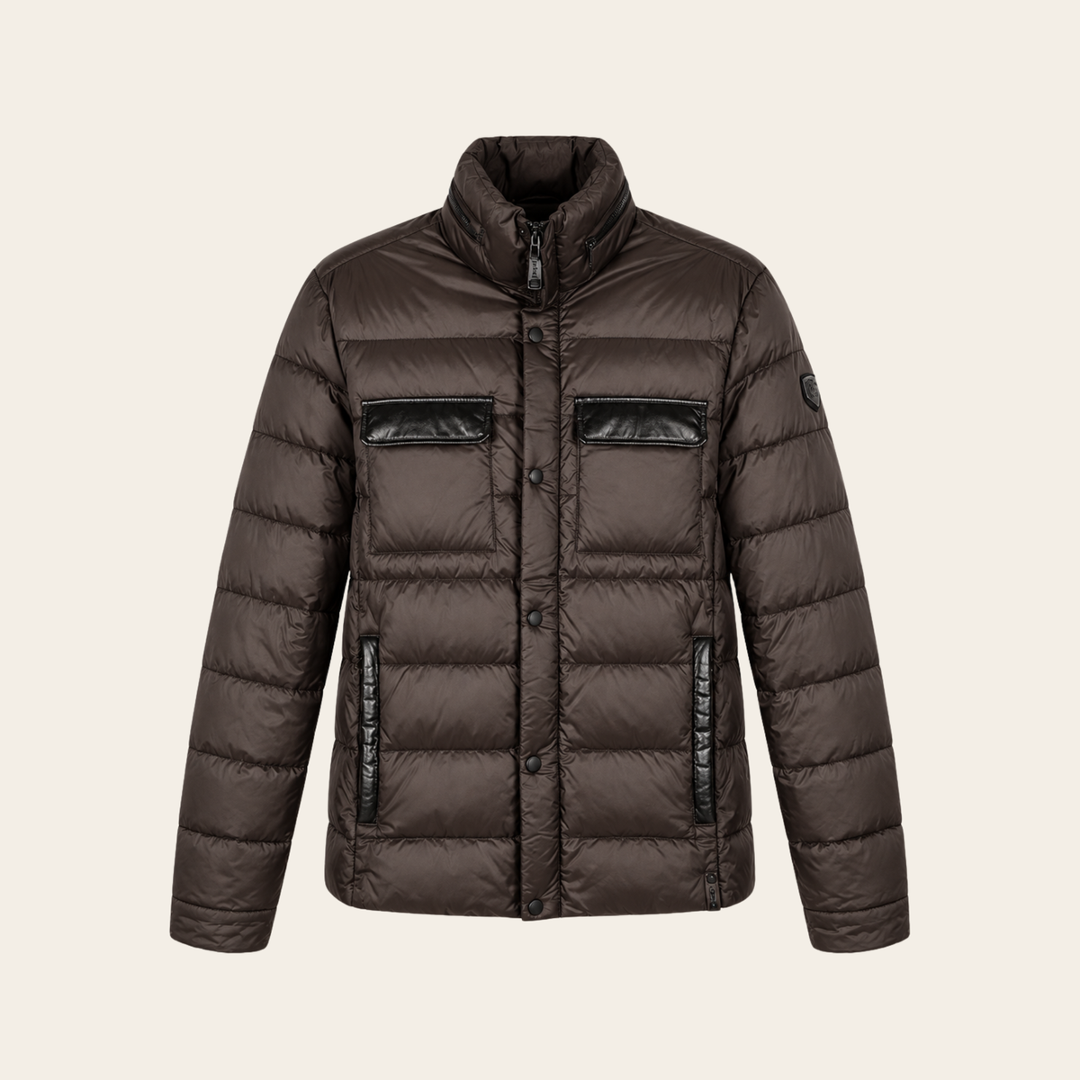 RUDSAK – Doudoune matelassée noire à garnitures en cuir, taille S