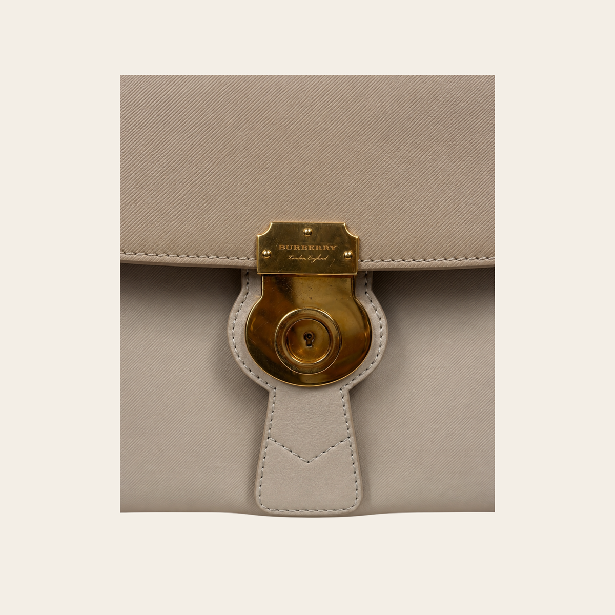 BURBERRY — Sac DK88 Medium en cuir Trench beige et brun