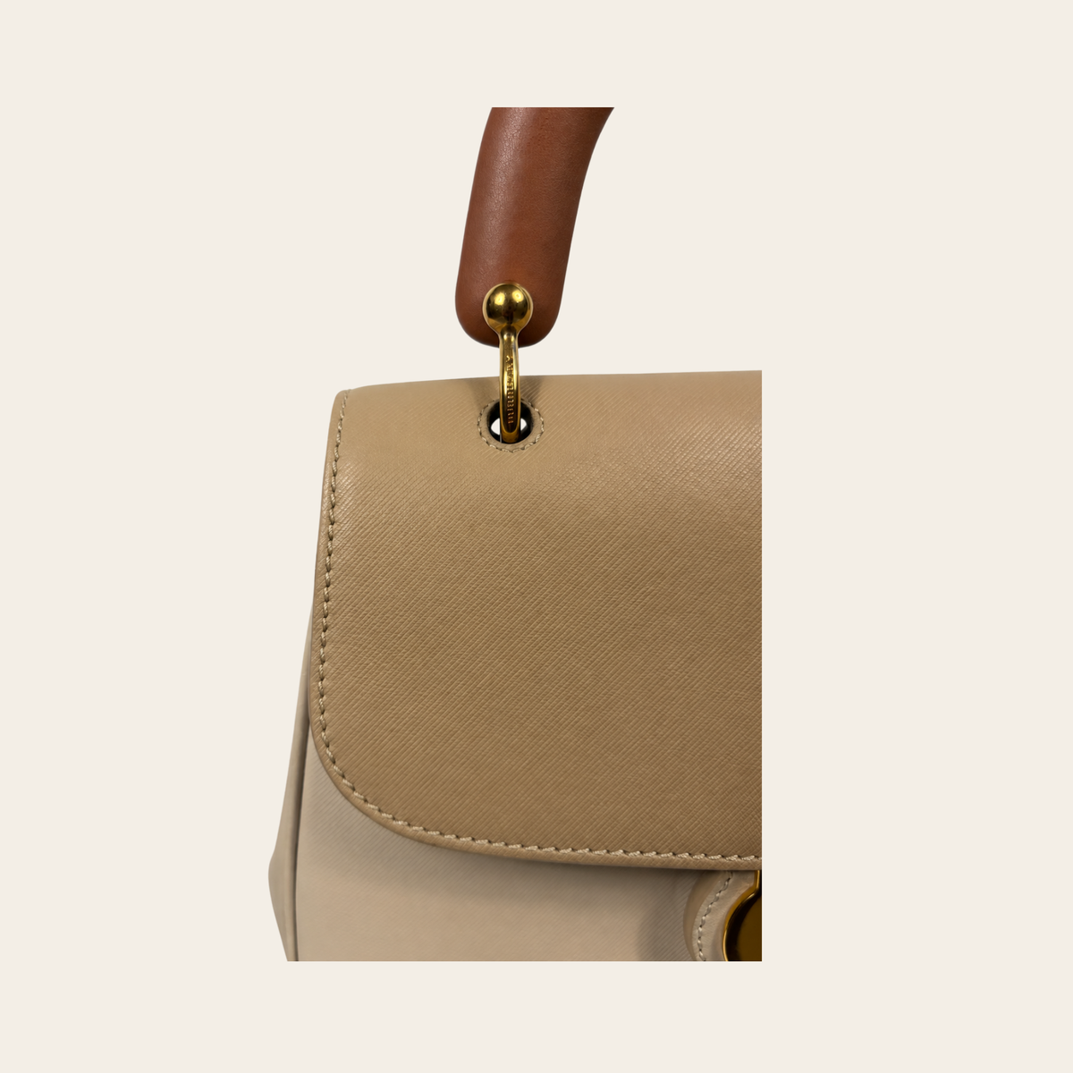 BURBERRY — Sac DK88 Medium en cuir Trench beige et brun