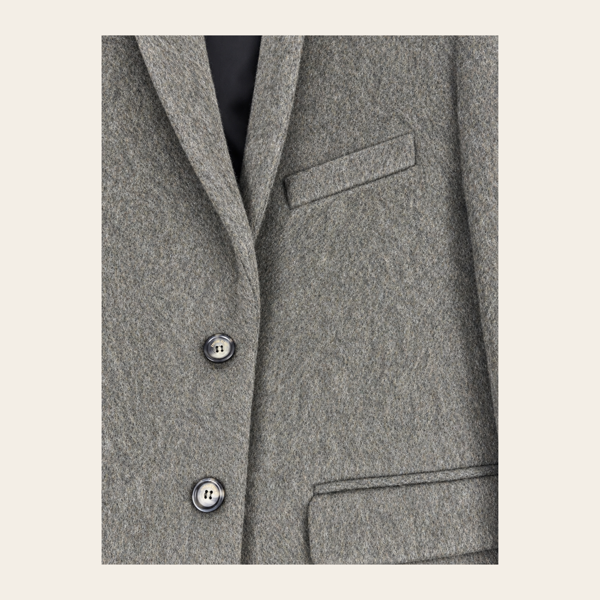 ANINE BING – Blazer Quinn en laine et mohair vert militaire foncé, XS