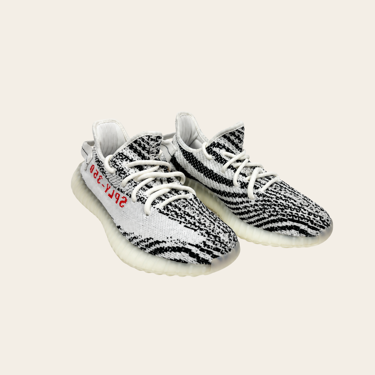 ADIDAS YEEZY – Boost 350 V2 « Zebra » – Blanc, noir et rouge – Taille US 6