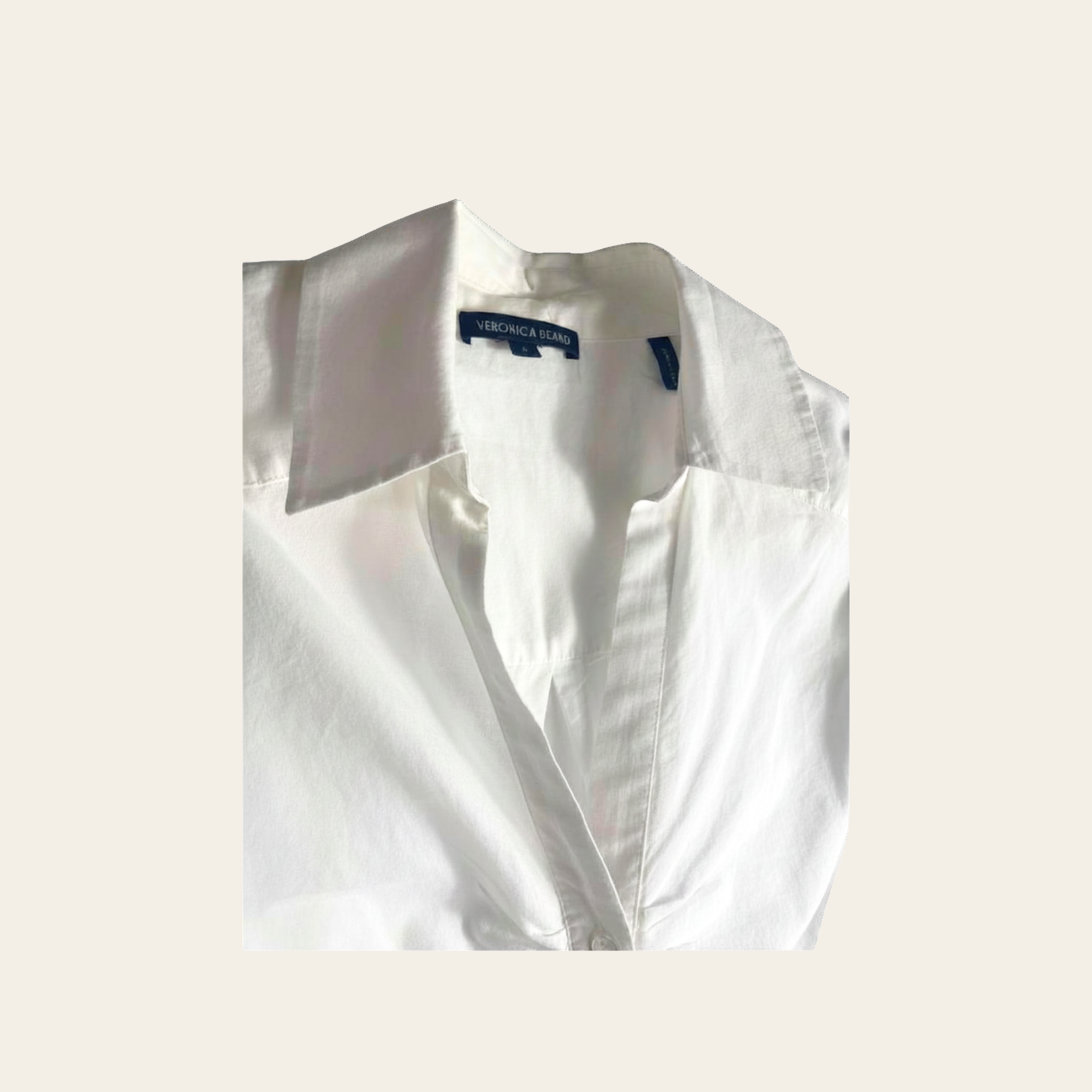 Veronica Beard – Chemisier en Popeline de Coton Blanc, M