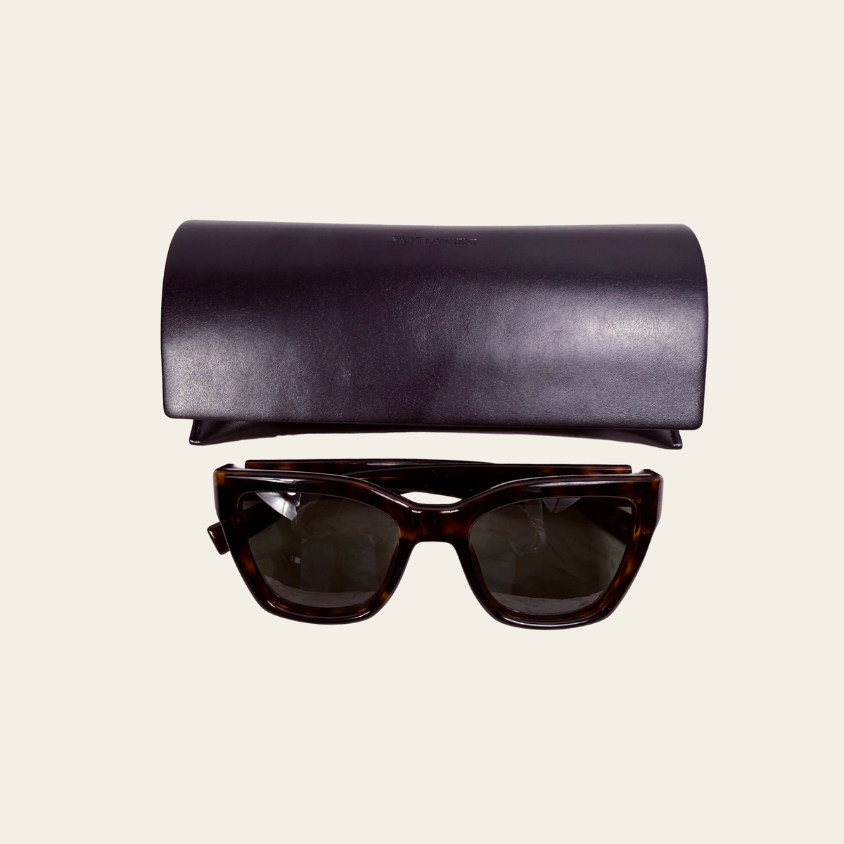 SAINT LAURENT – Lunettes de soleil SL 641 002 en acétate écaille foncée, Taille 52
