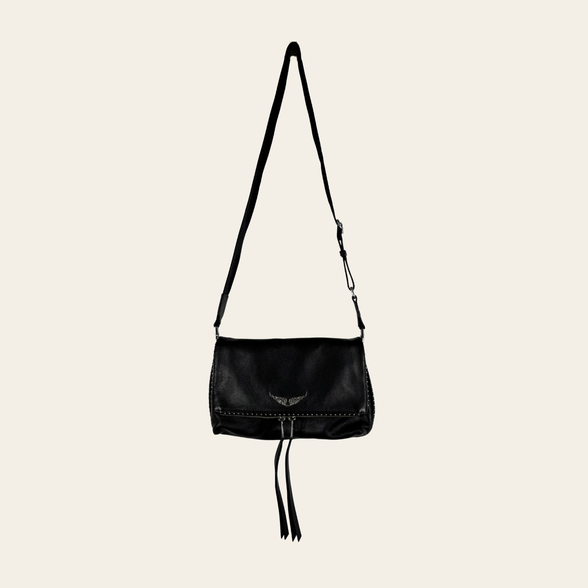 Zadig & Voltaire – Sac Rocky Noir en Cuir Grainé