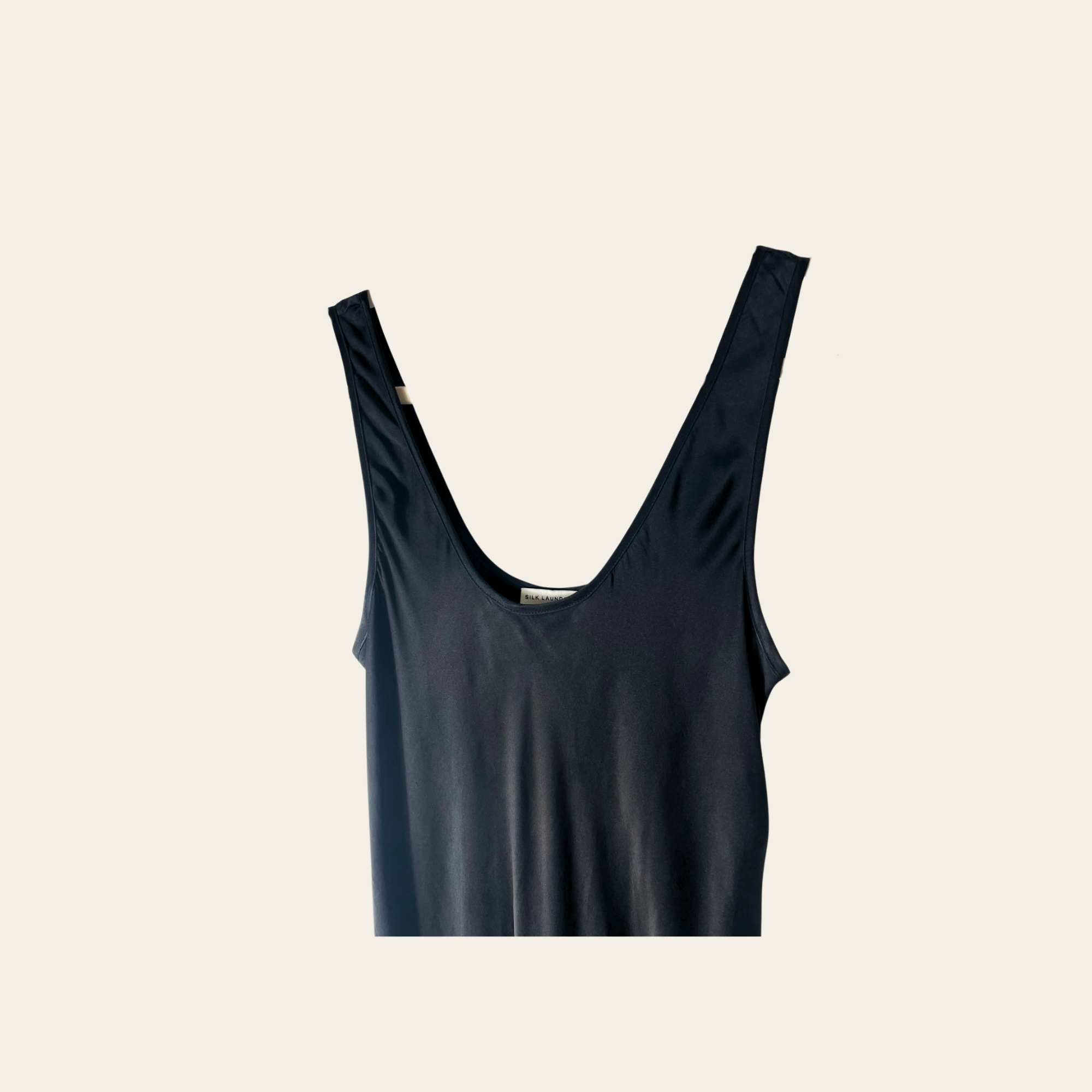 Silk Laundry – Robe Longue Slip Noire, S