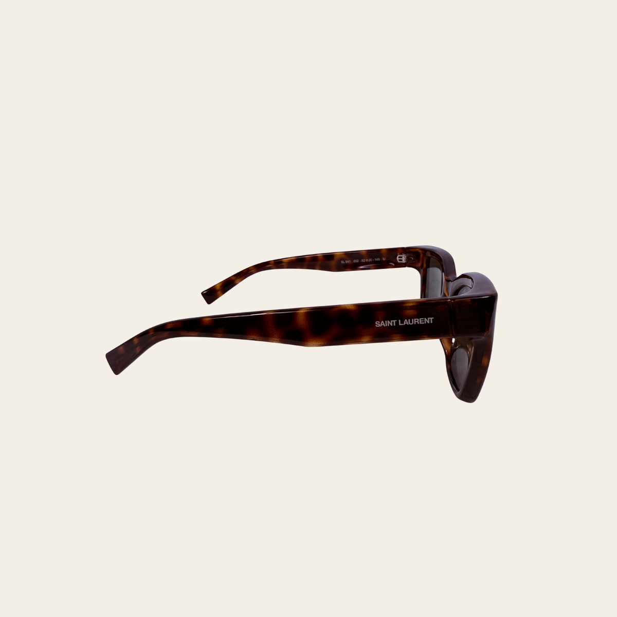 SAINT LAURENT – Lunettes de soleil SL 641 002 en acétate écaille foncée, Taille 52