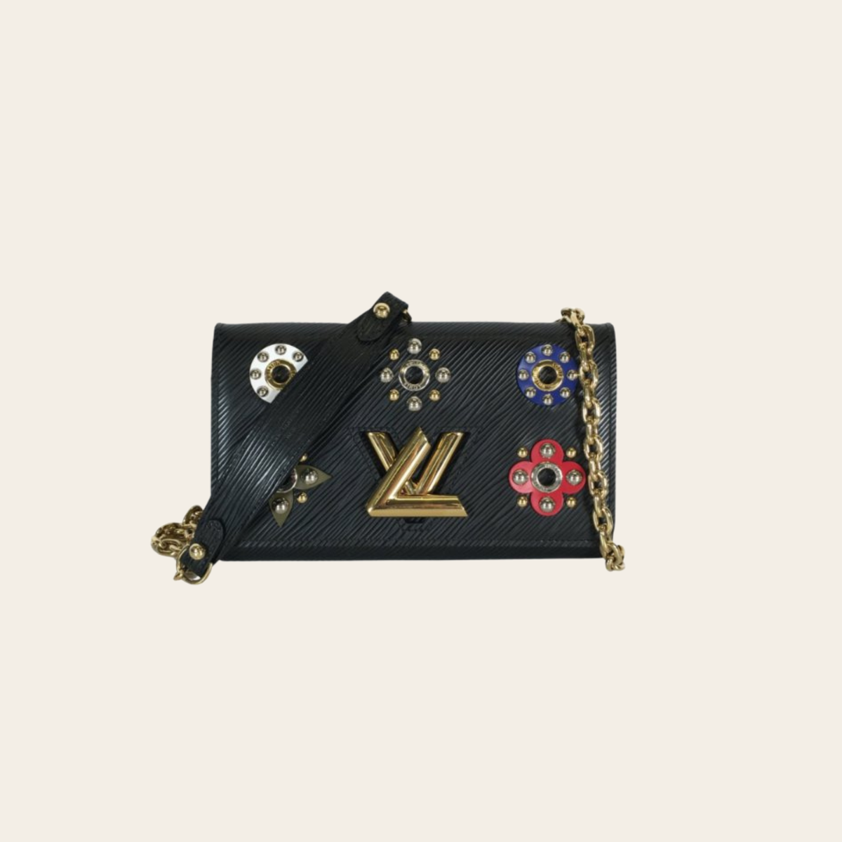 LOUIS VUITTON – Epi Mechanical Flowers Twist Chain Wallet
