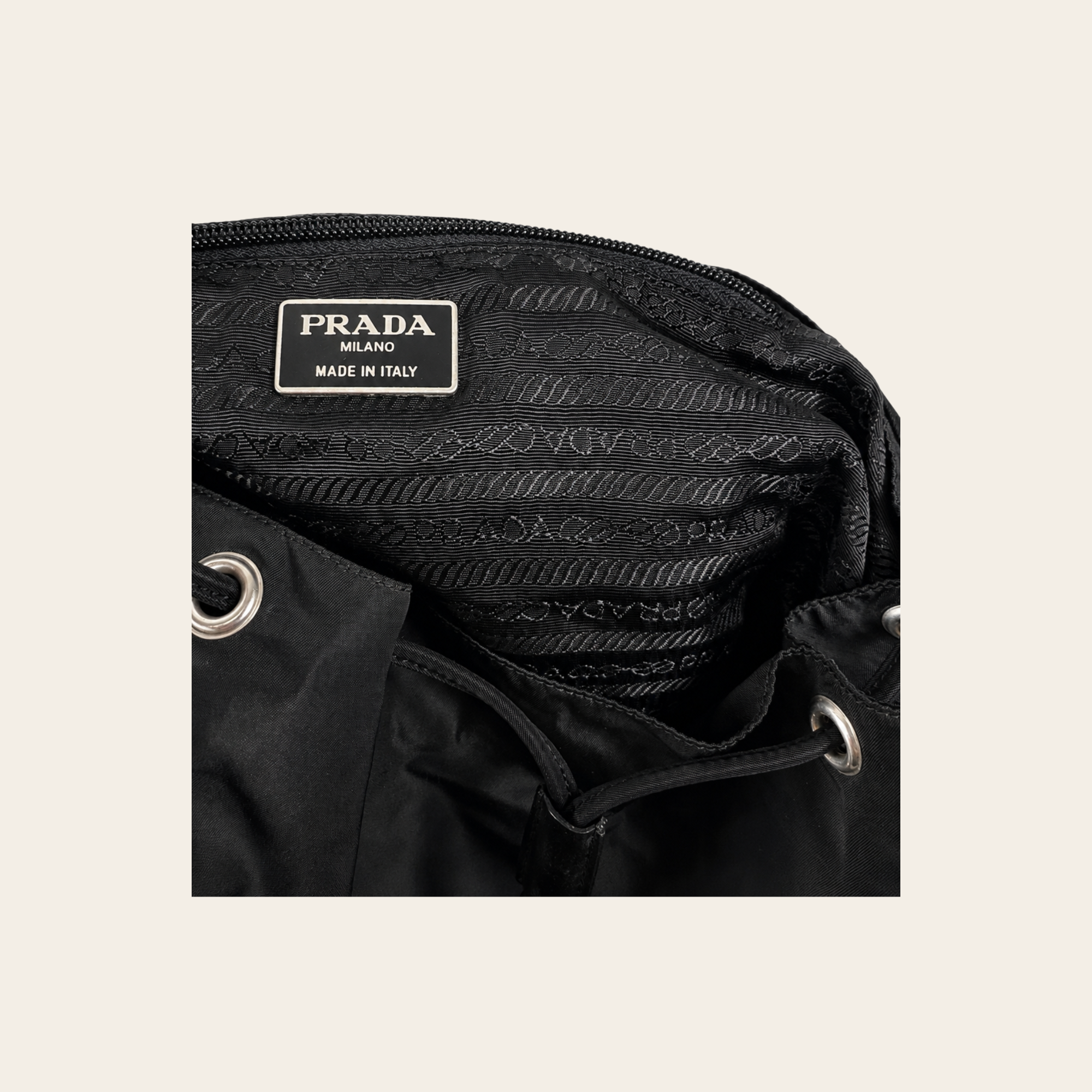 PRADA – Sac à Dos Tessuto Nylon Noir, avec Dust Bag